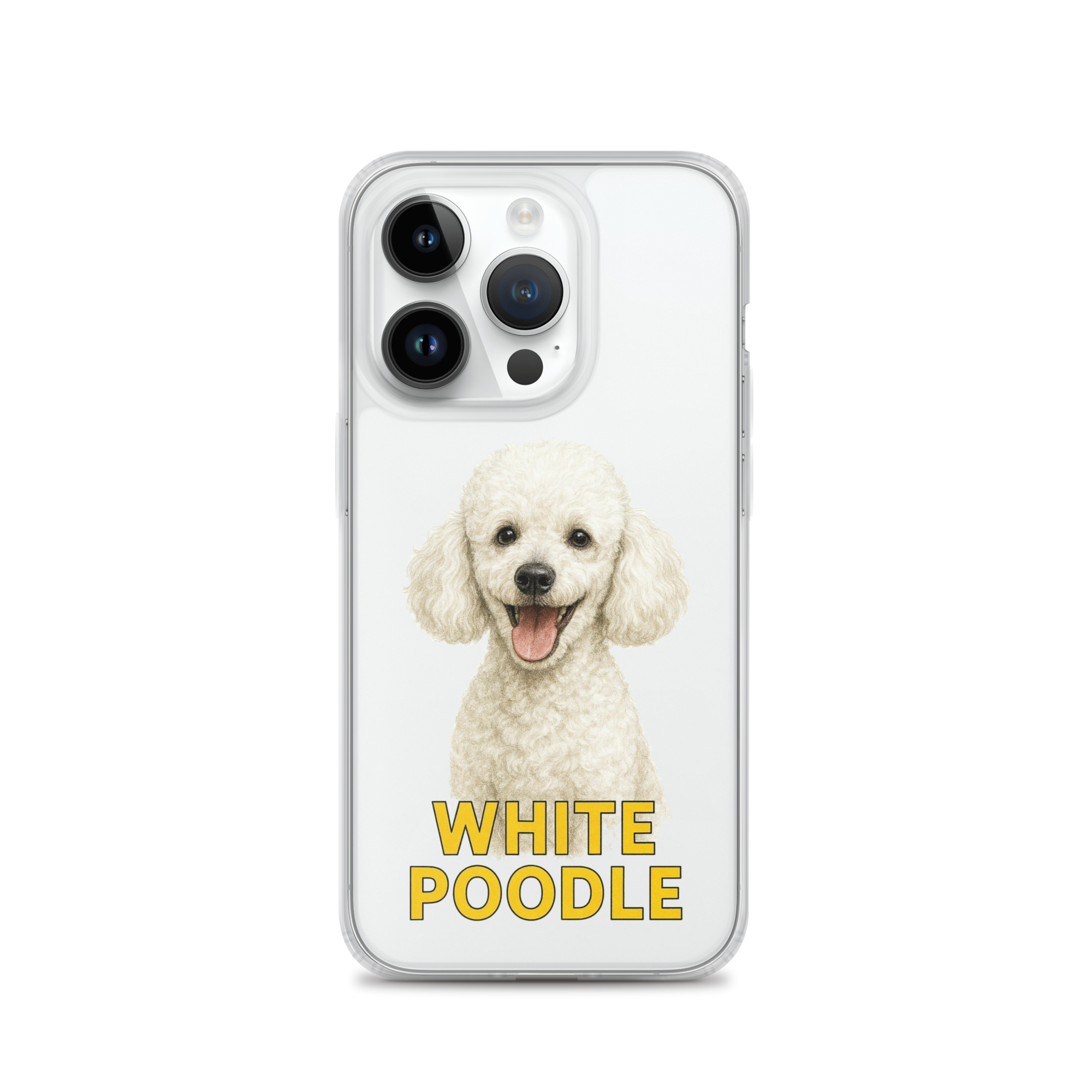 White Poodle Clear Case for iPhone