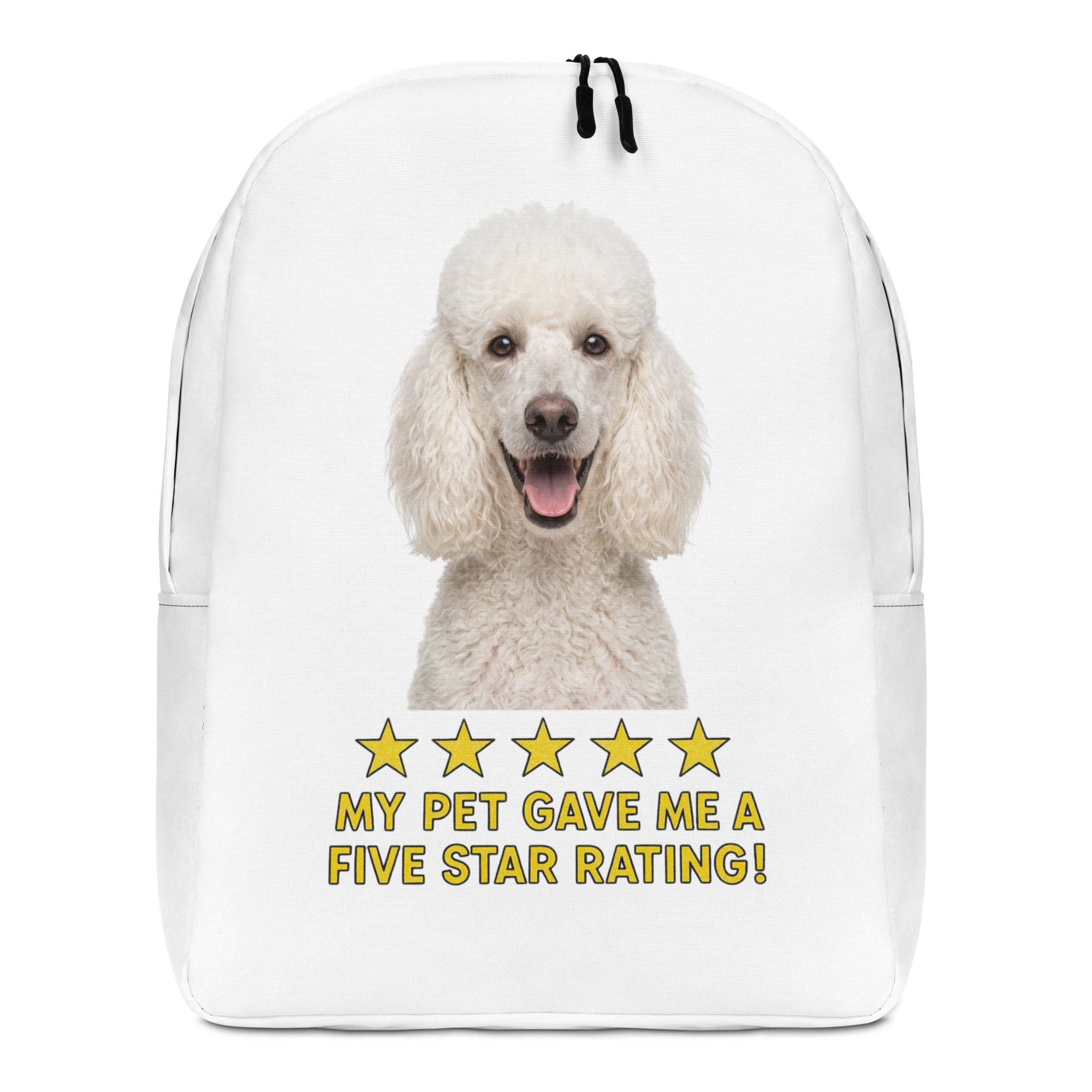 White Poodle Minimalist Backpack