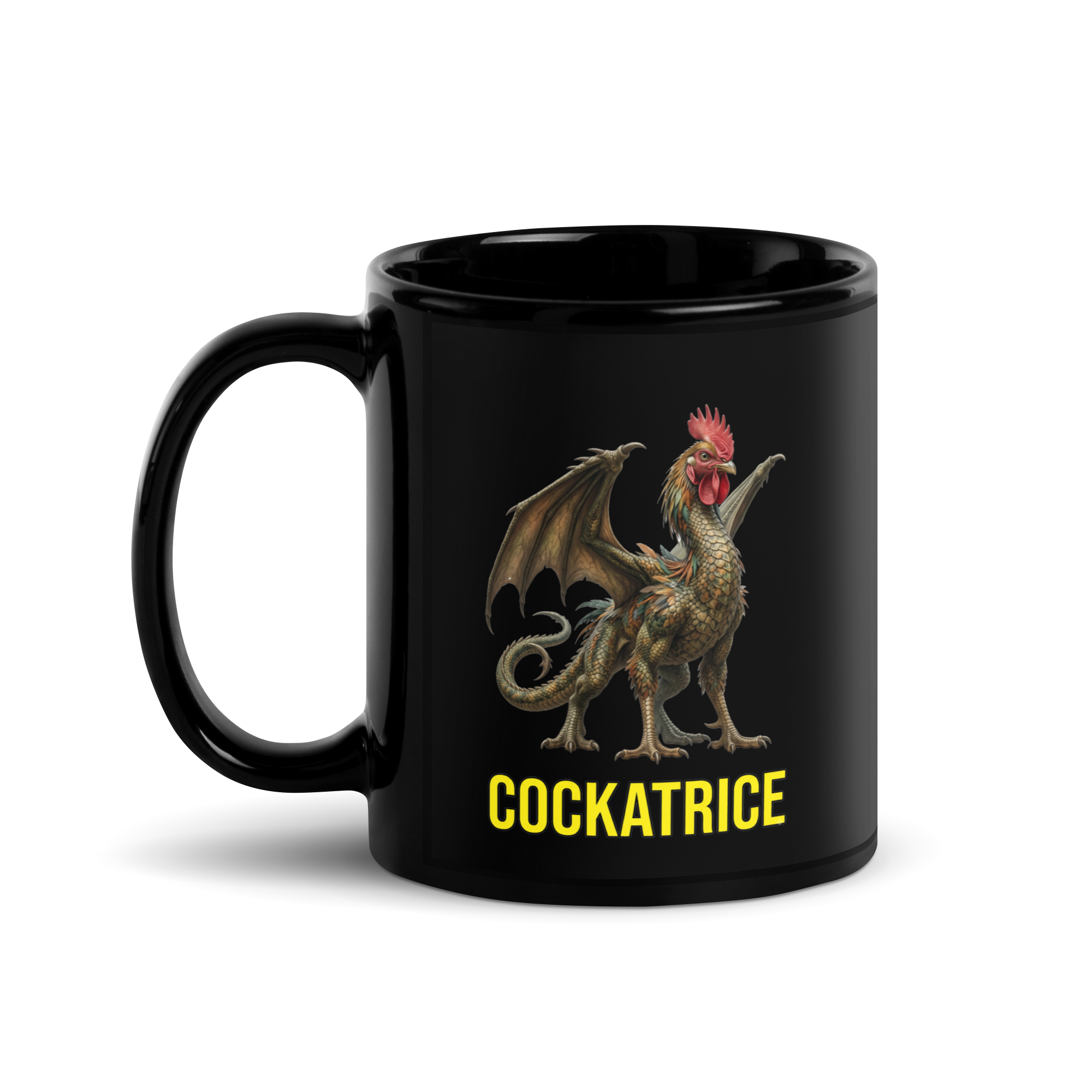 Cockatrice Black Glossy Mug