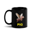 Flying Pig Black Glossy Mug