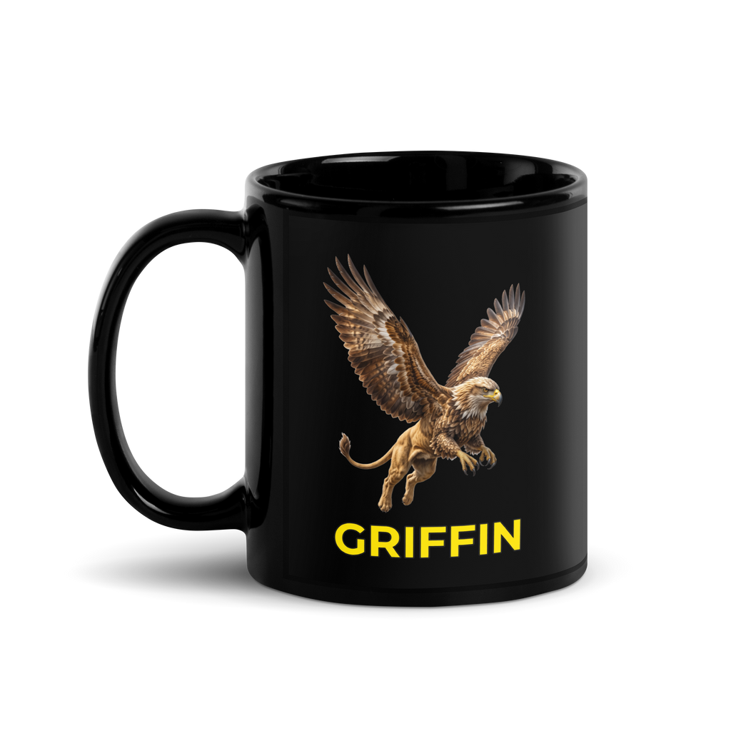 Griffin Black Glossy Mug