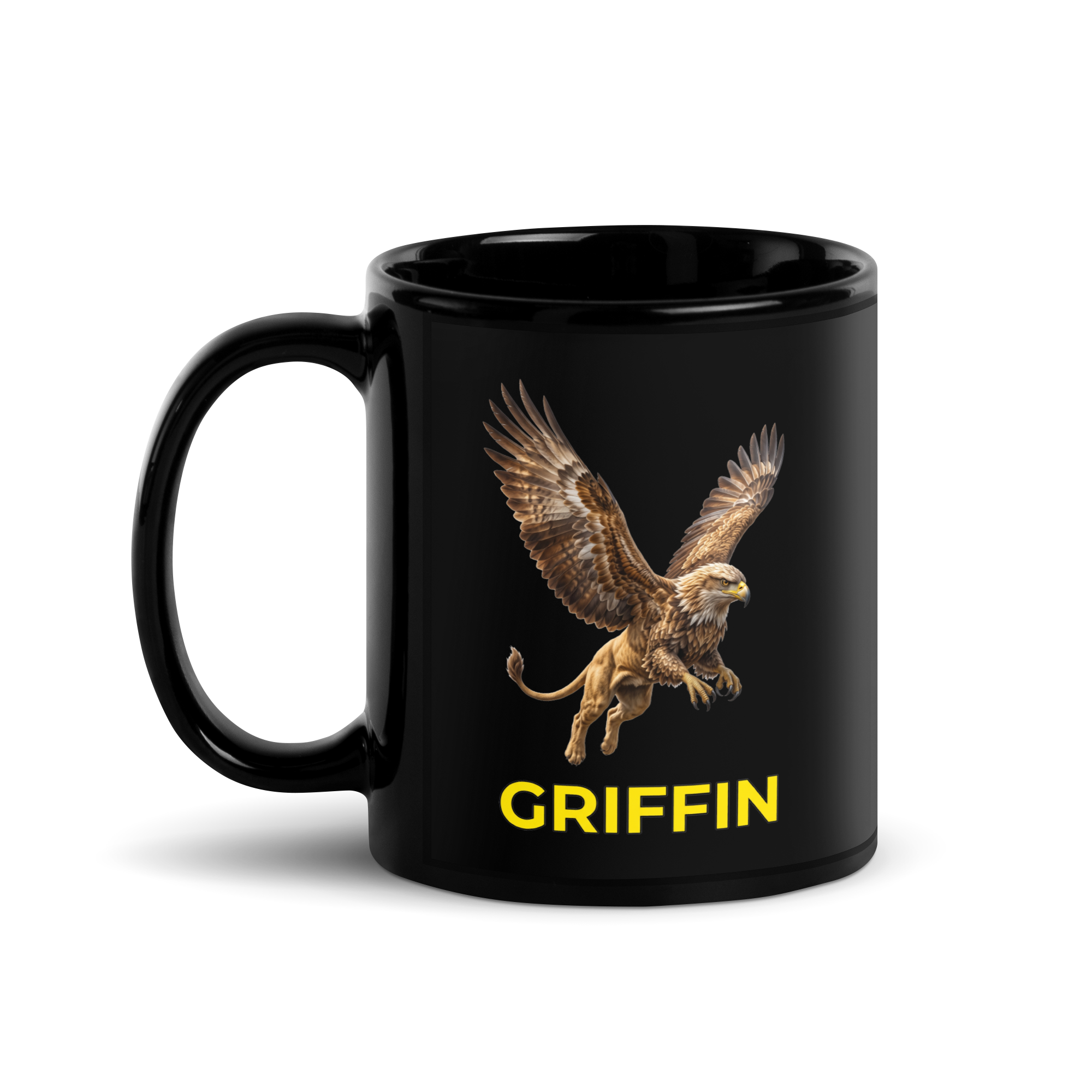 Griffin Black Glossy Mug