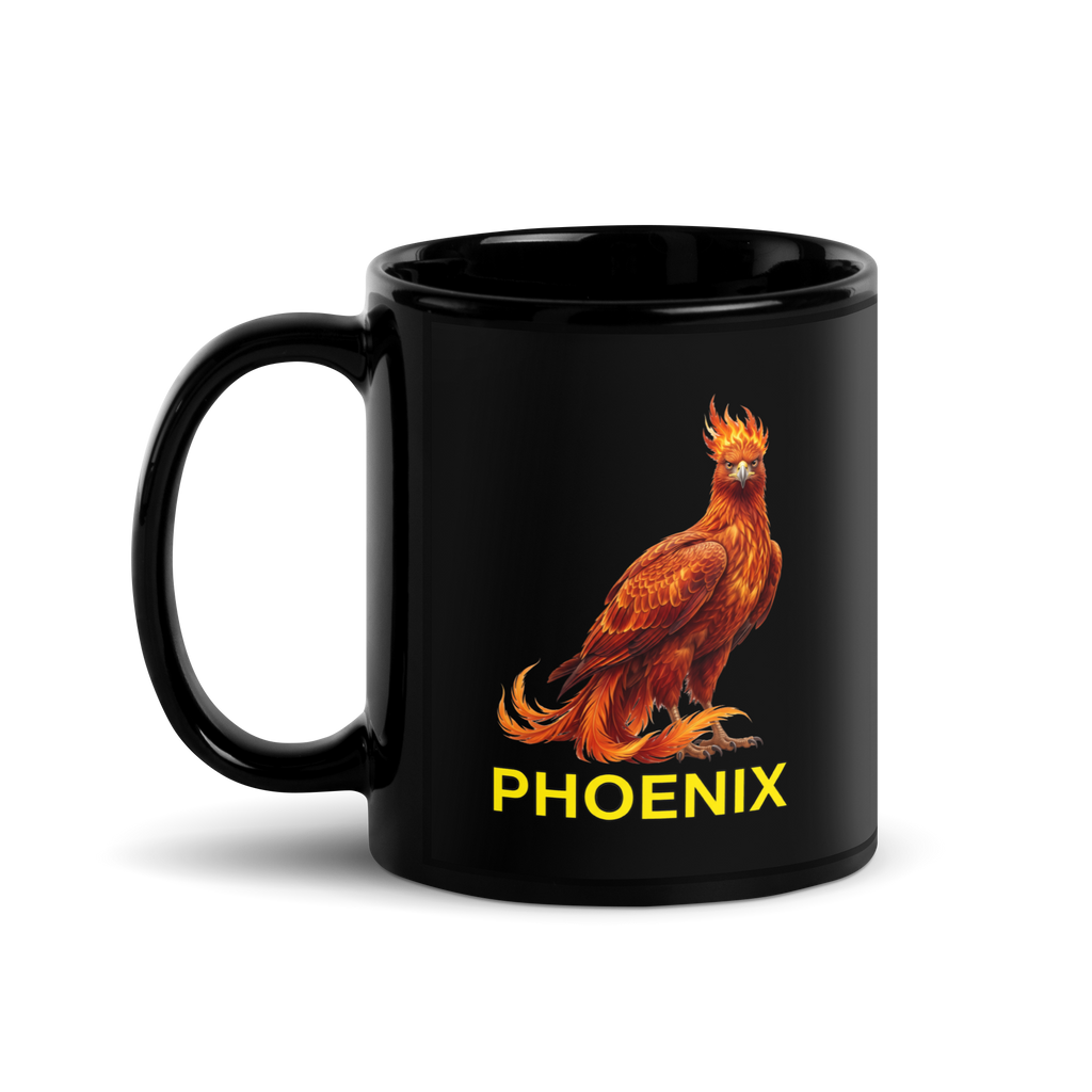 Phoenix Black Glossy Mug