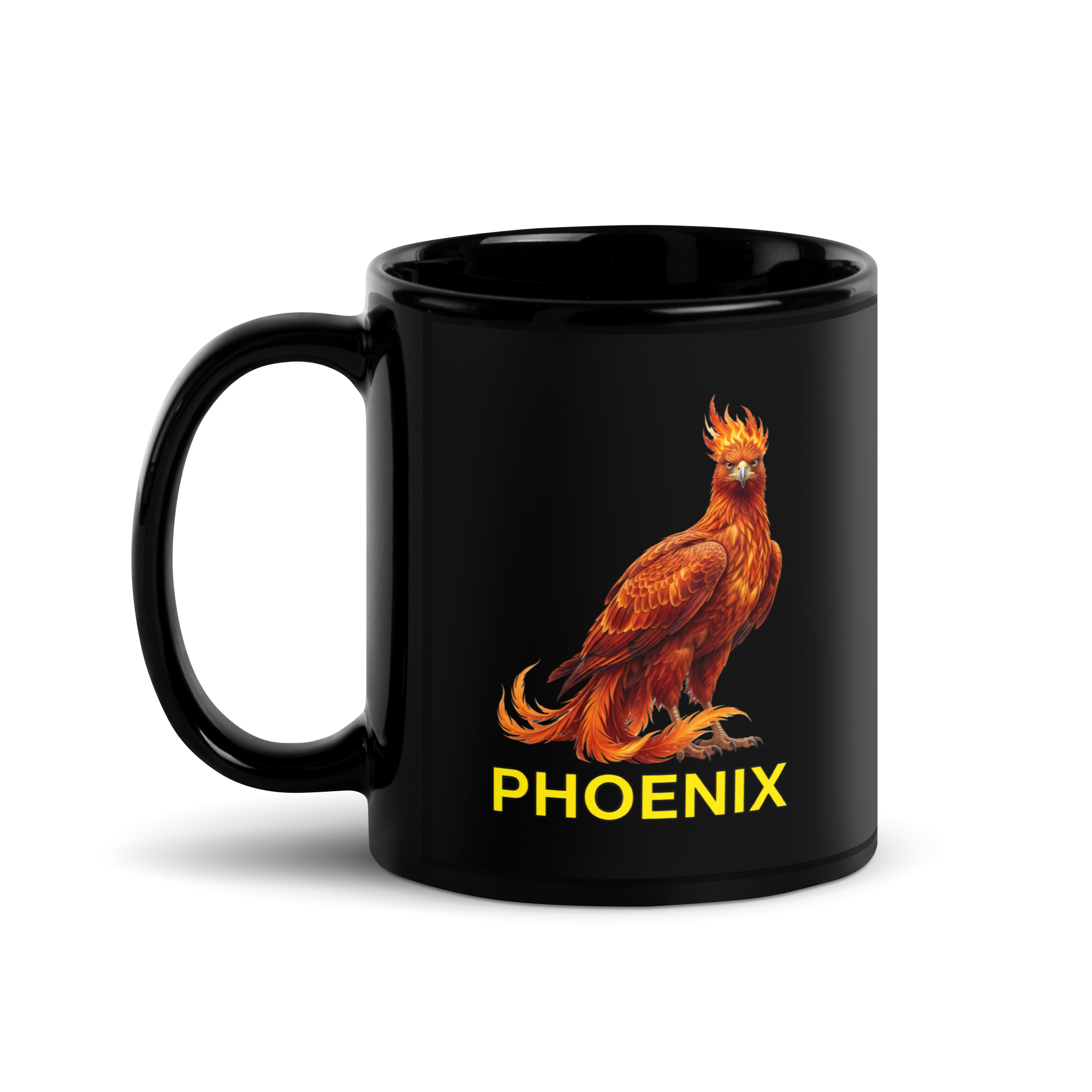 Phoenix Black Glossy Mug