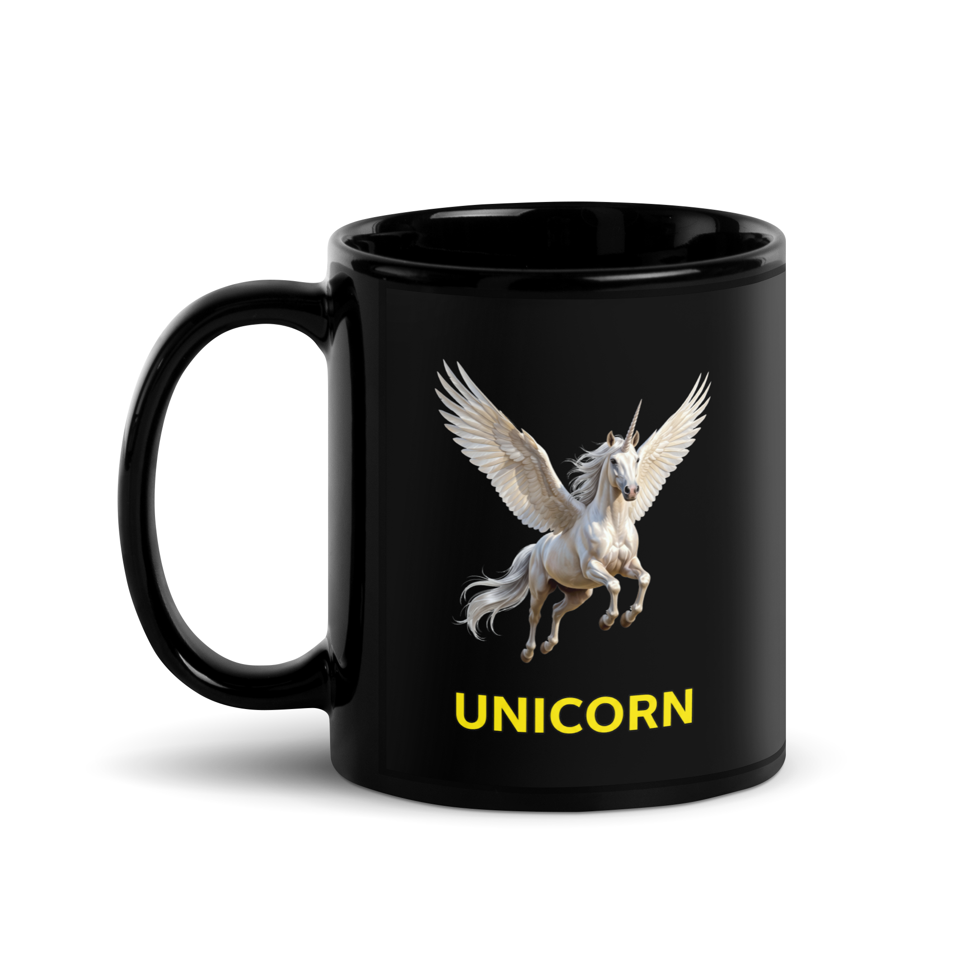 Unicorn Black Glossy Mug