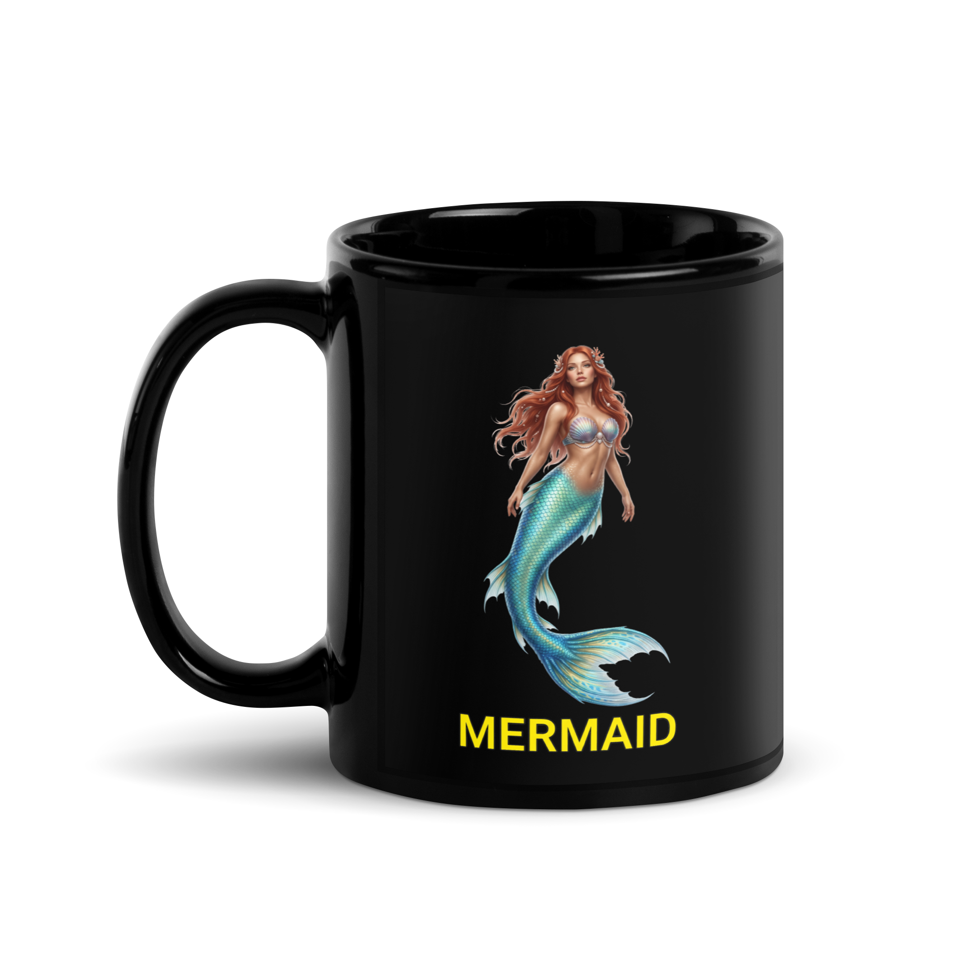 Mermaid Black Glossy Mug