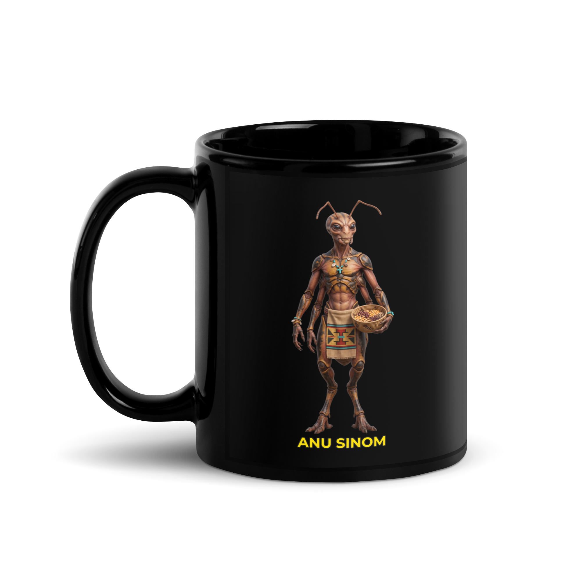 Anu Sinom Black Glossy Mug