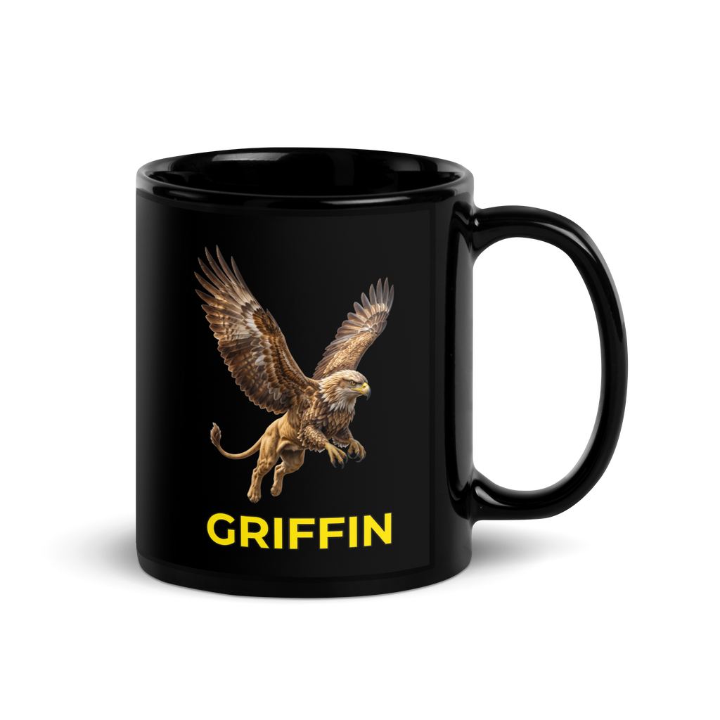 Griffin Black Glossy Mug