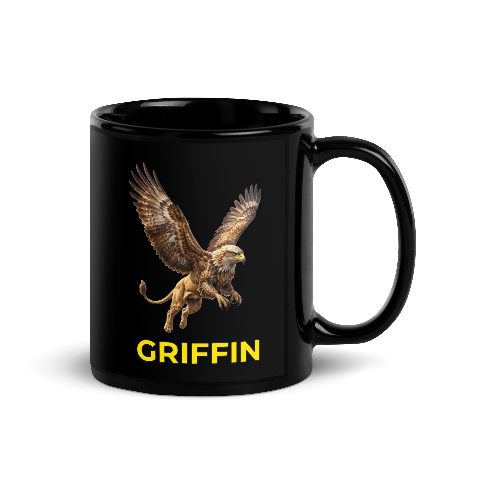 Griffin Black Glossy Mug