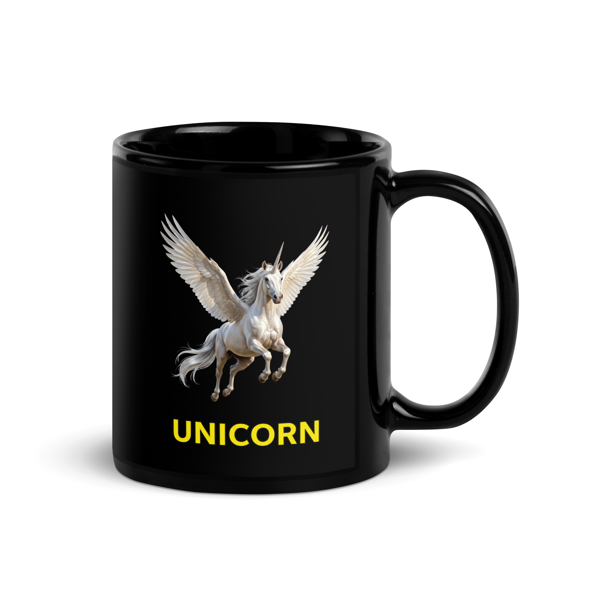 Unicorn Black Glossy Mug