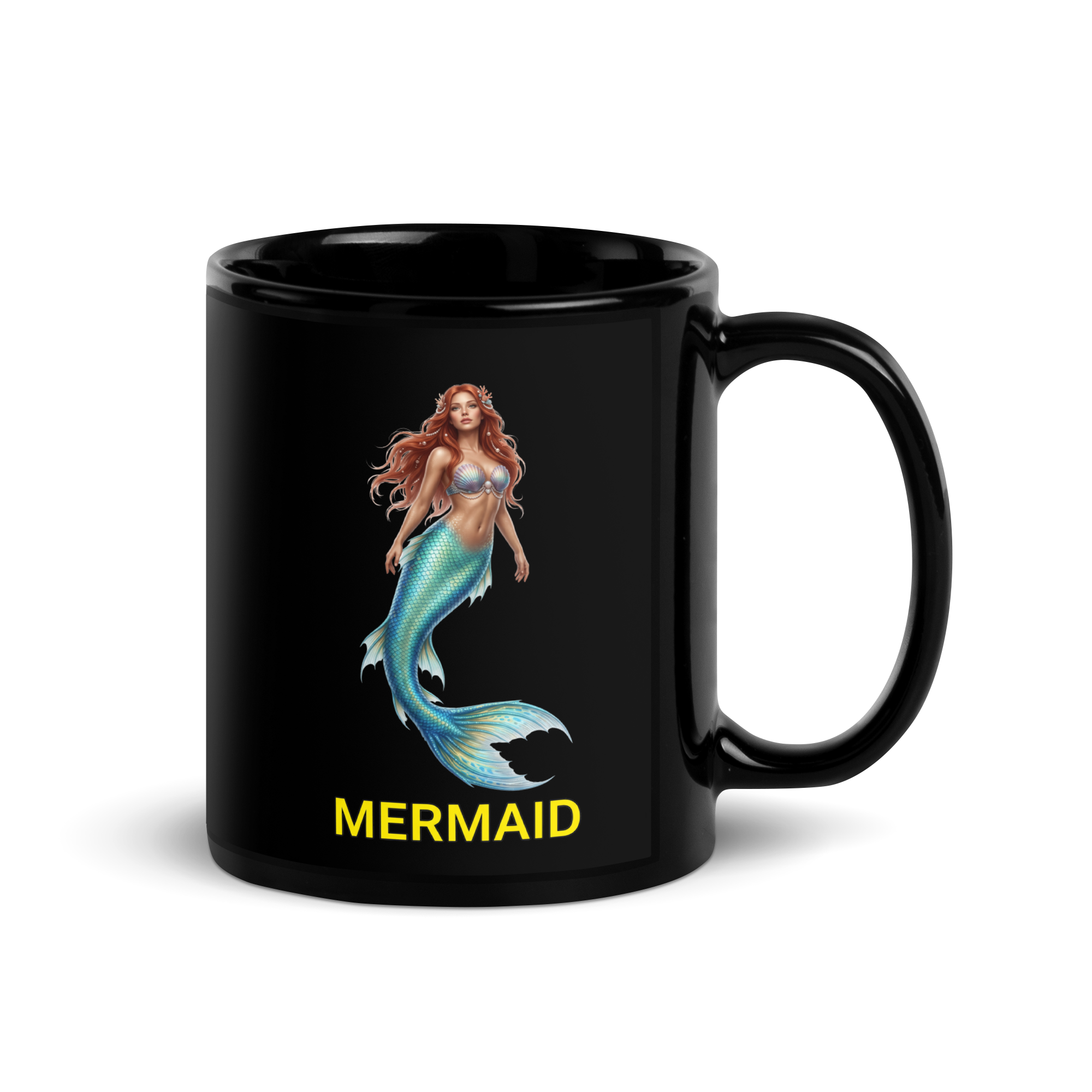 Mermaid Black Glossy Mug