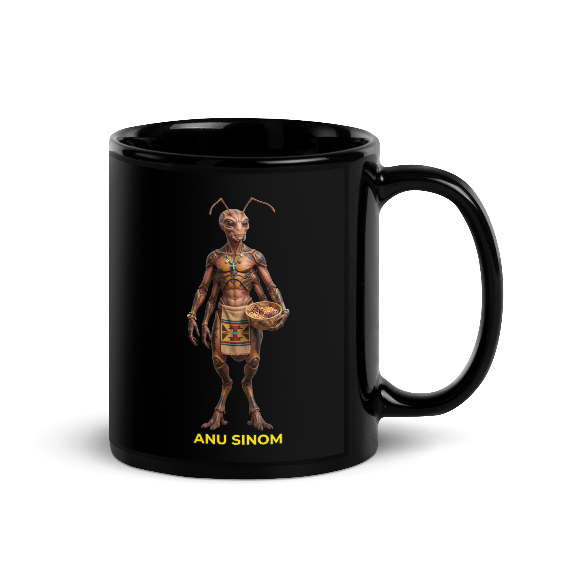 Anu Sinom Black Glossy Mug
