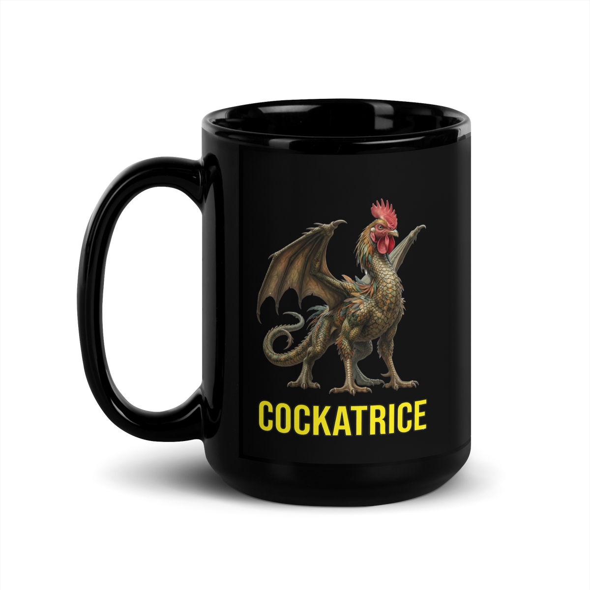 Cockatrice Black Glossy Mug