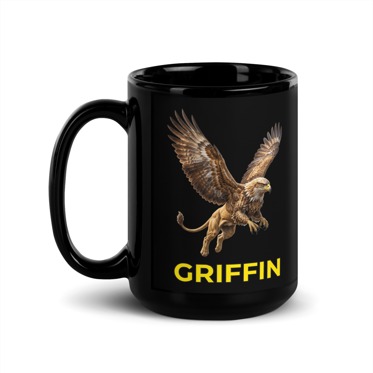 Griffin Black Glossy Mug