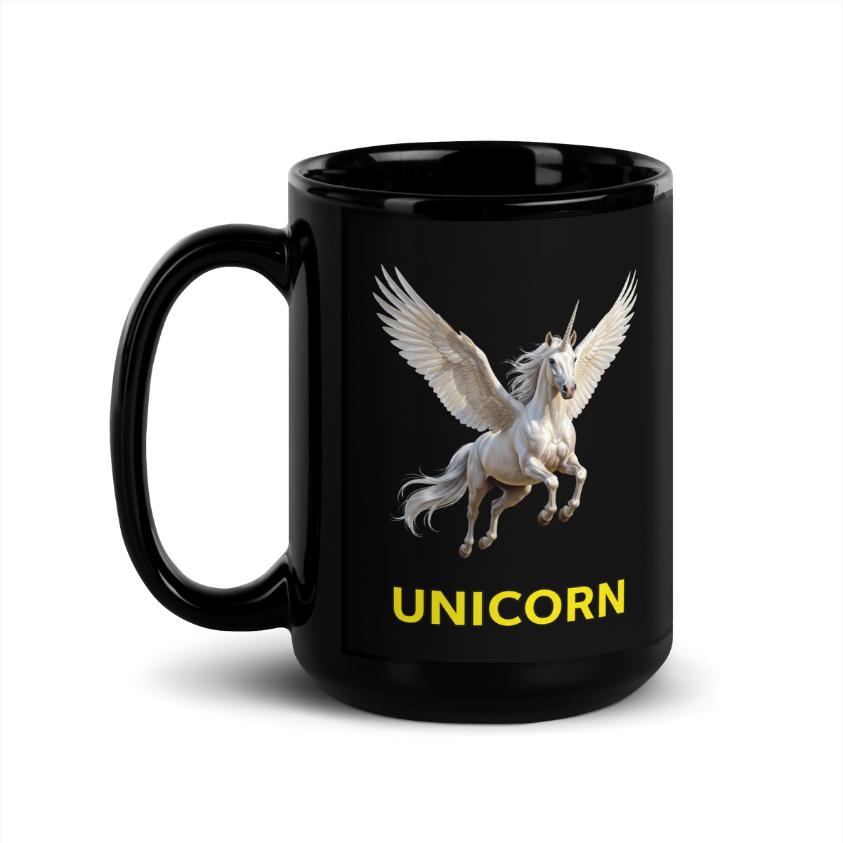 Unicorn Black Glossy Mug