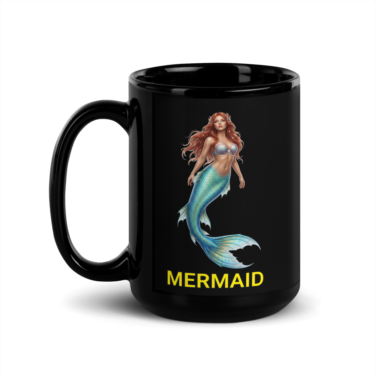 Mermaid Black Glossy Mug