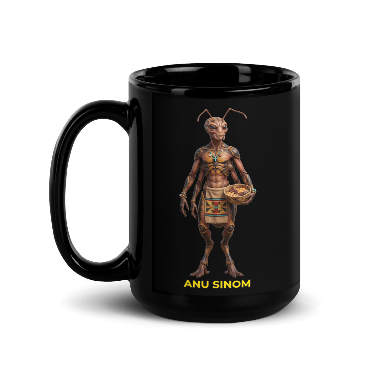 Anu Sinom Black Glossy Mug