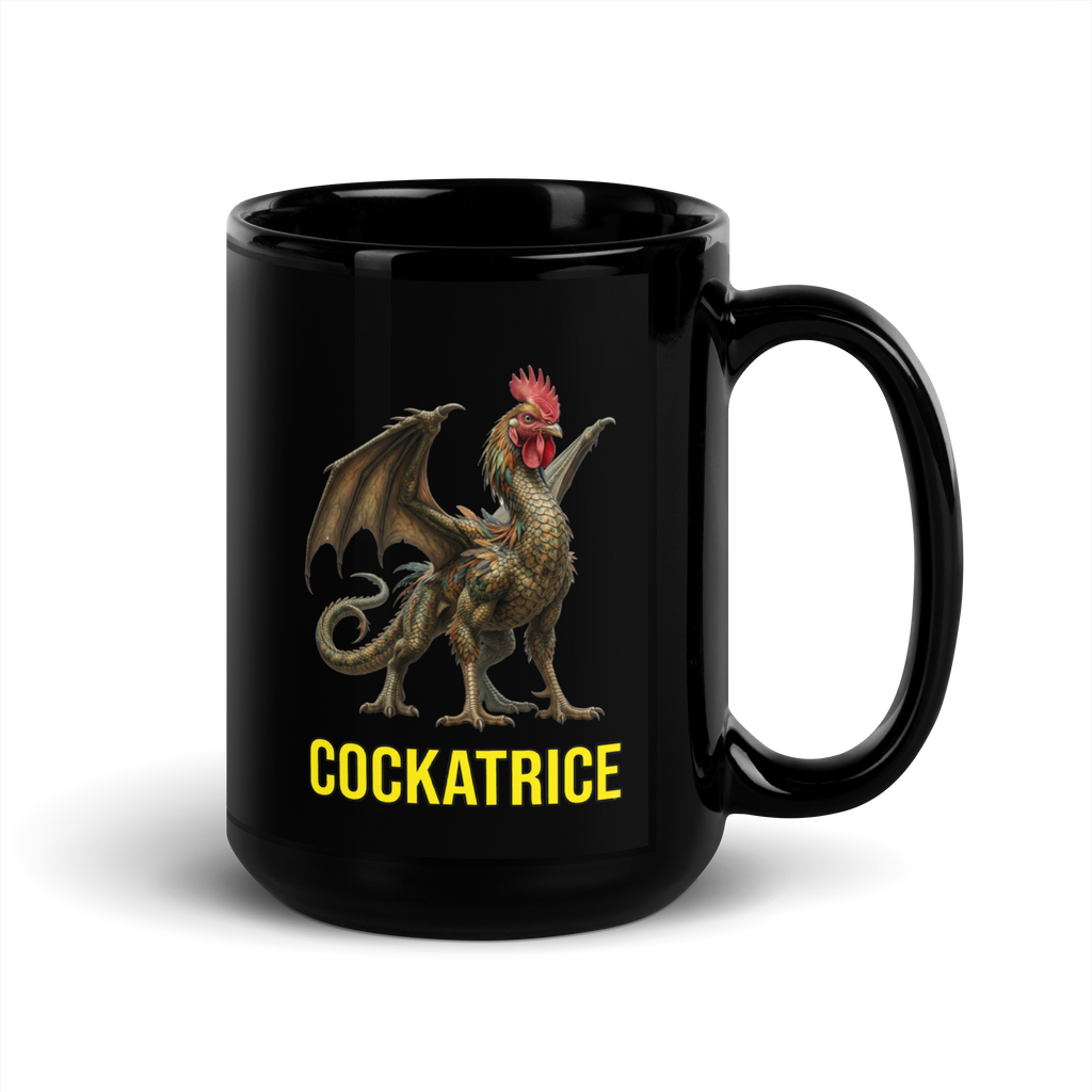 Cockatrice Black Glossy Mug