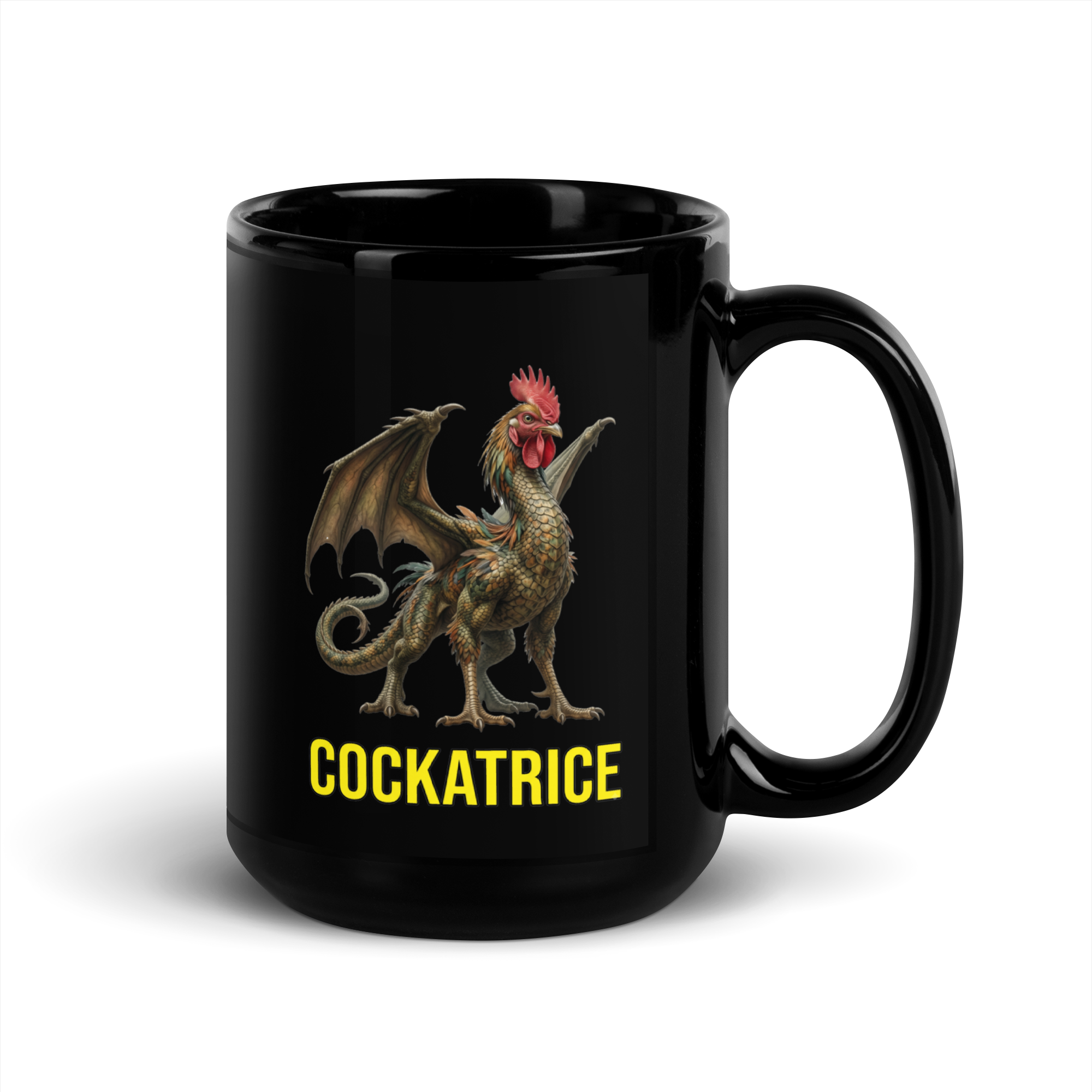 Cockatrice Black Glossy Mug