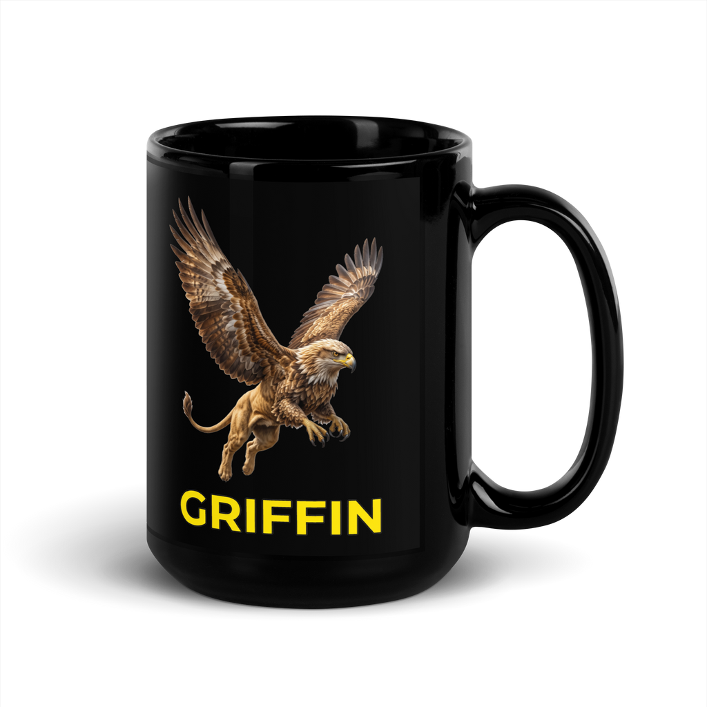 Griffin Black Glossy Mug