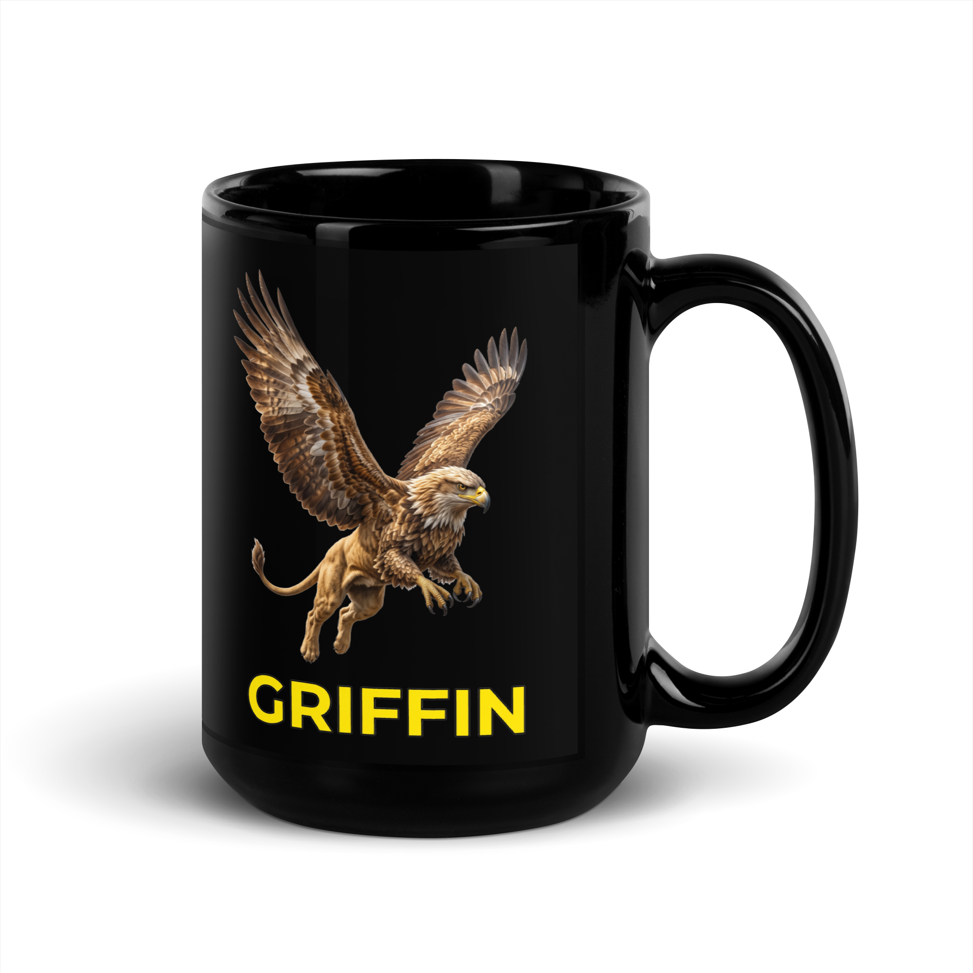Griffin Black Glossy Mug