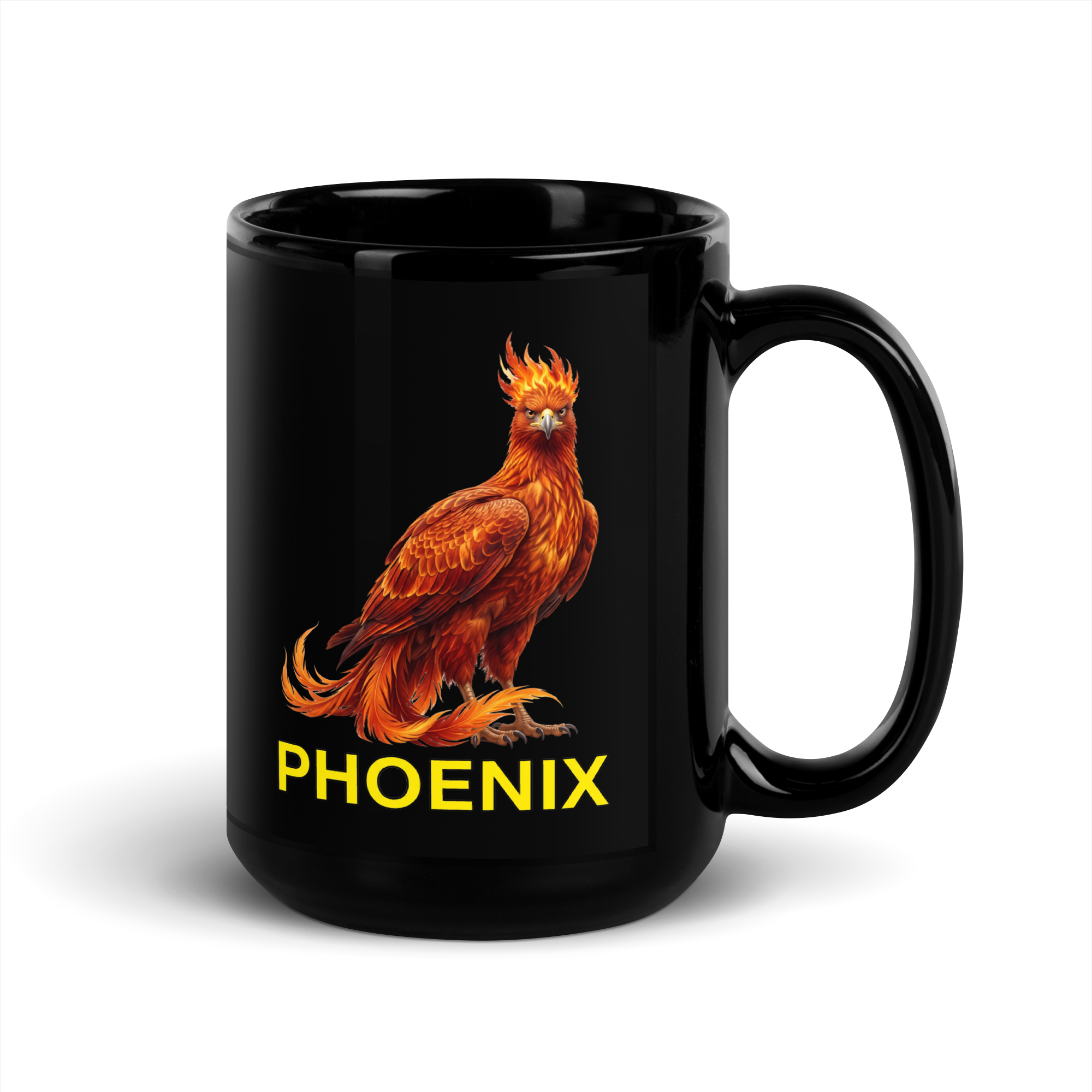 Phoenix Black Glossy Mug