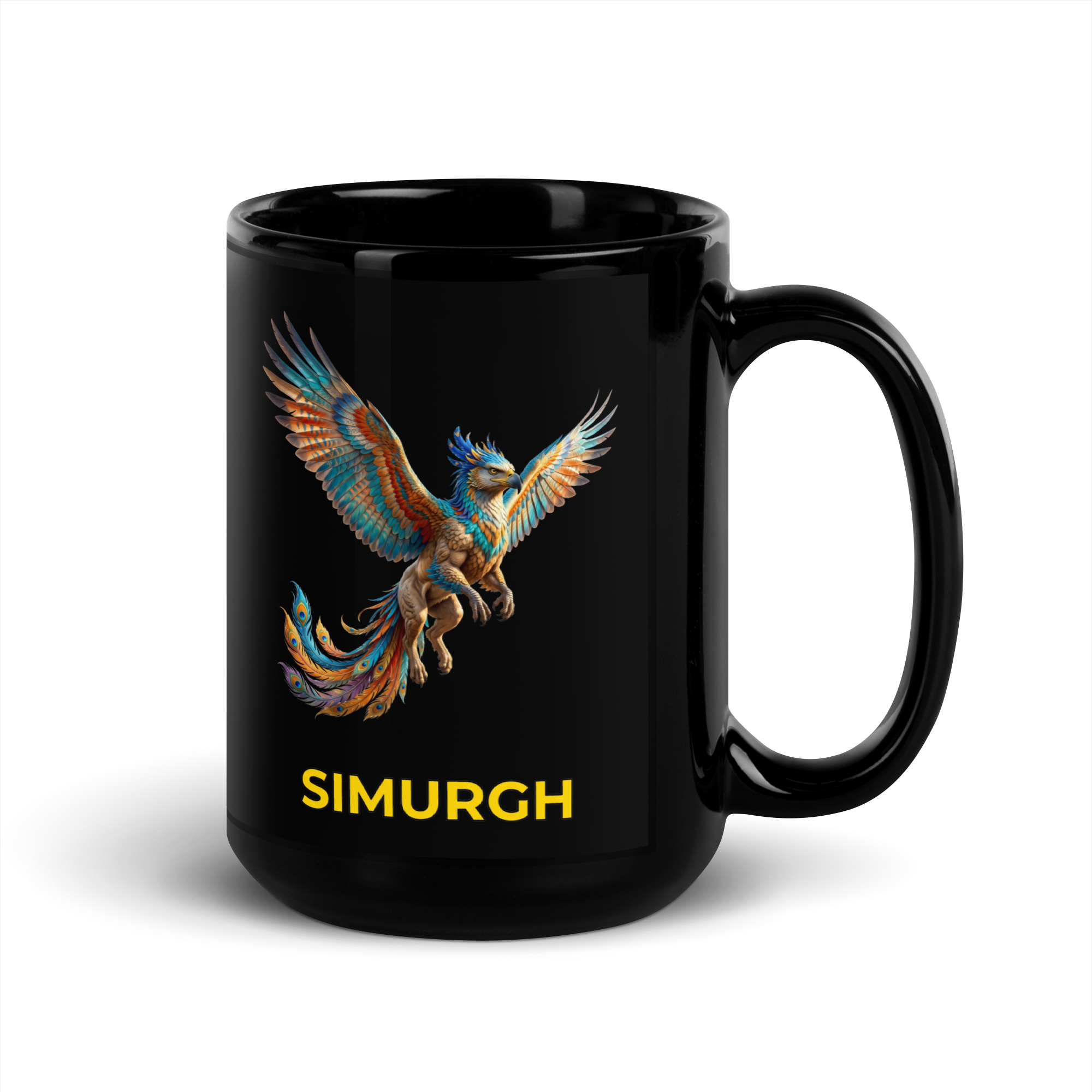 Simurgh Black Glossy Mug
