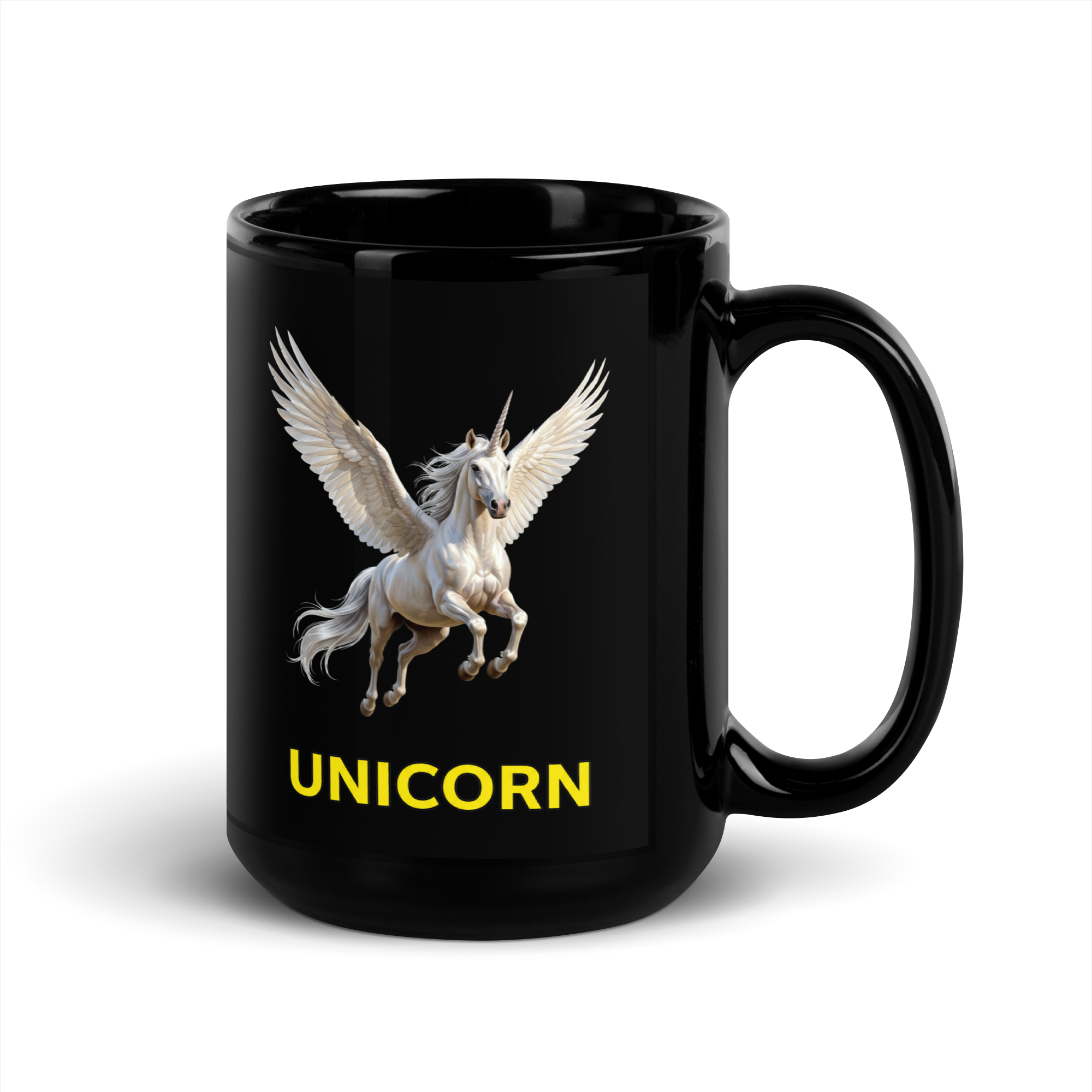 Unicorn Black Glossy Mug