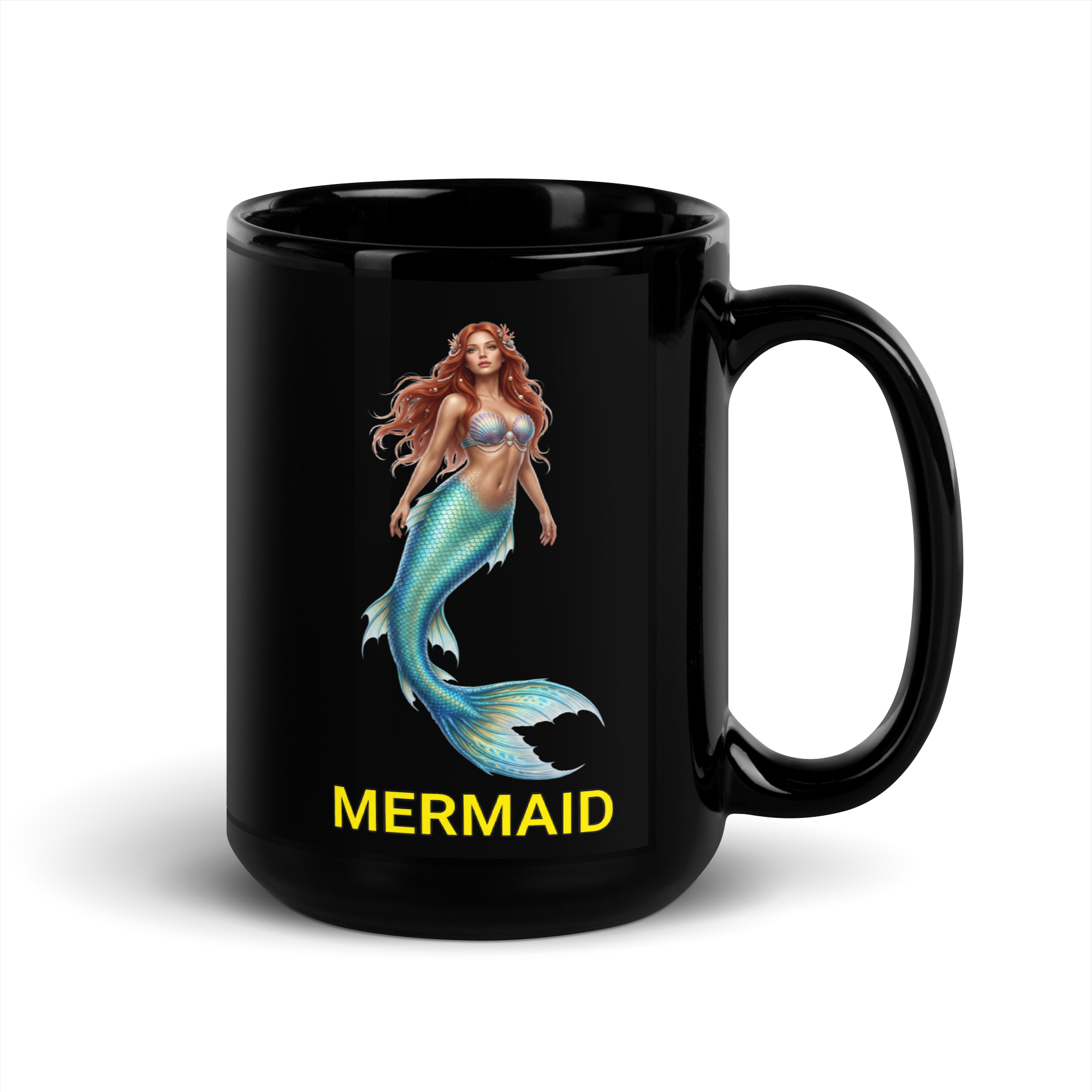 Mermaid Black Glossy Mug