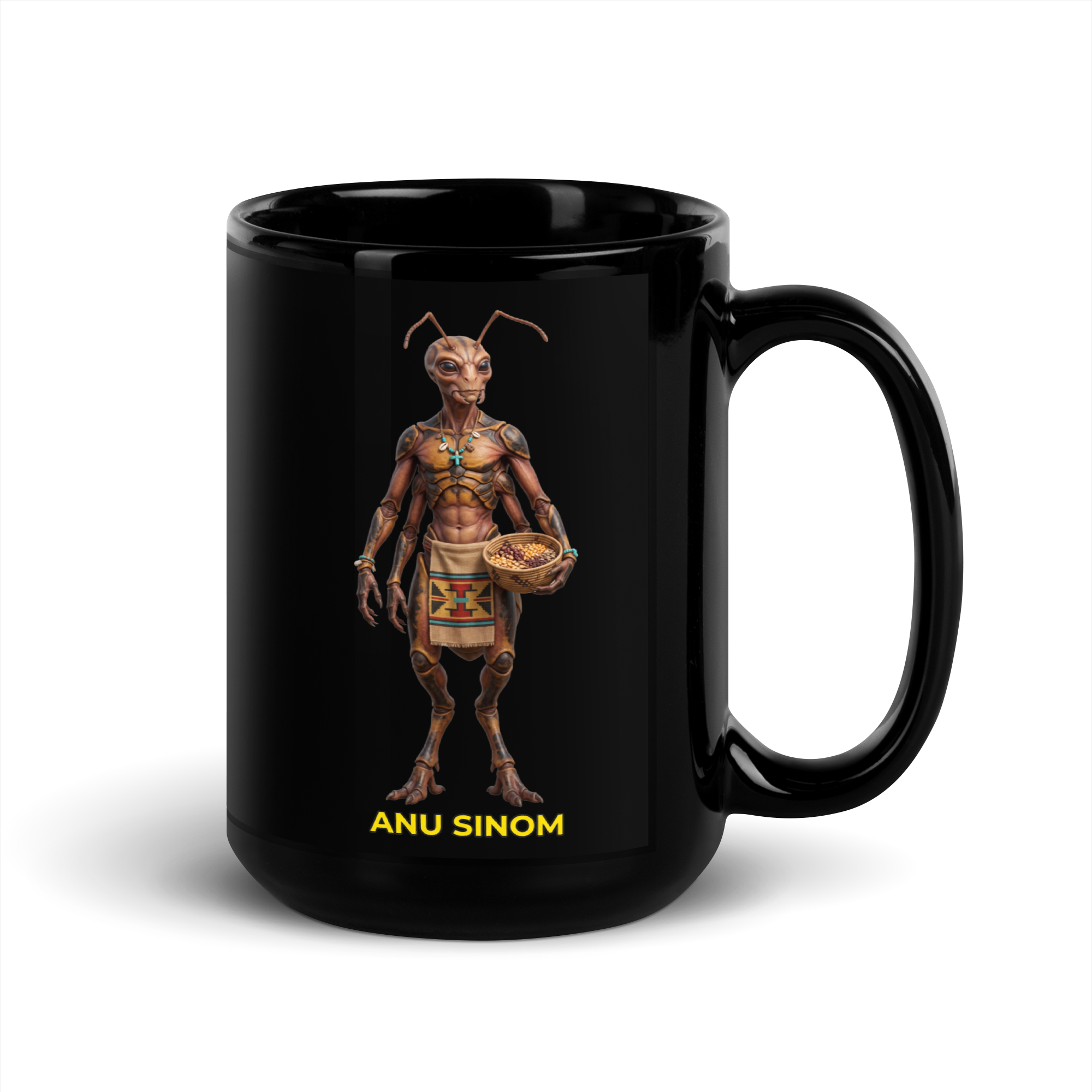 Anu Sinom Black Glossy Mug