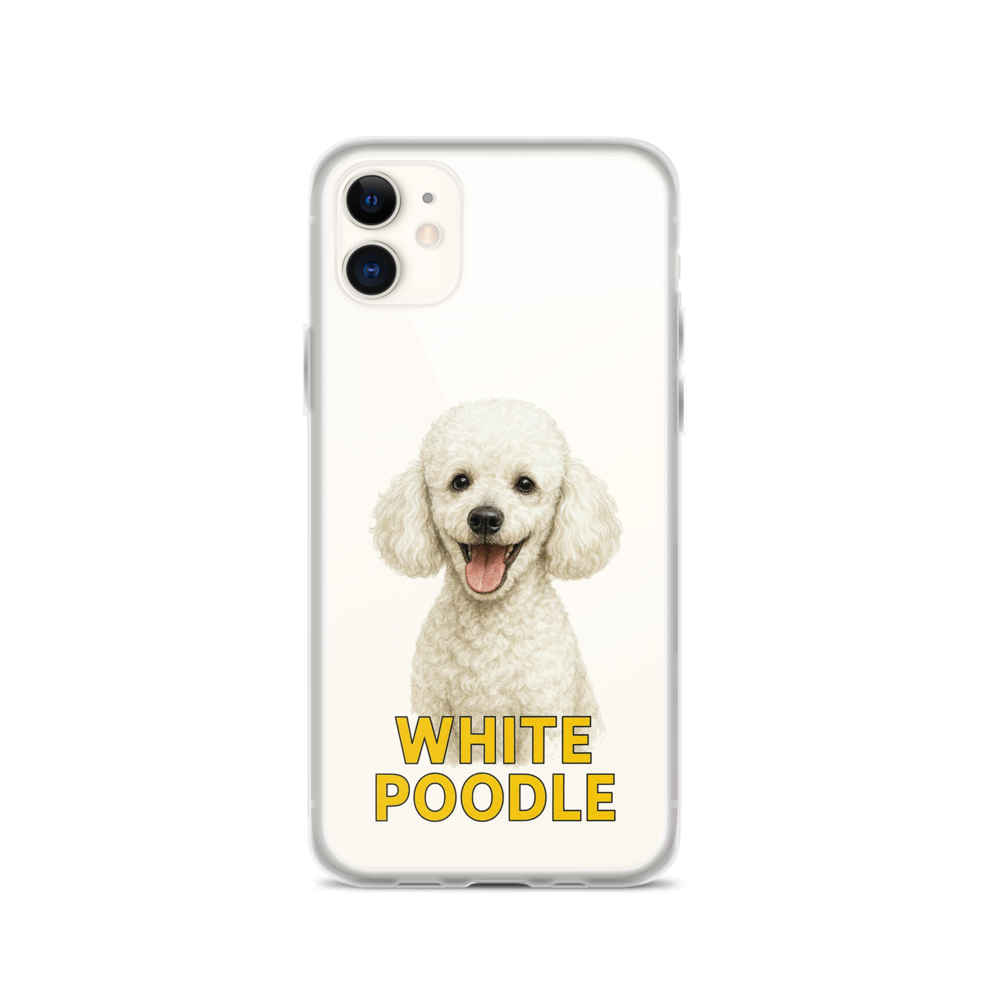 White Poodle Clear Case for iPhone