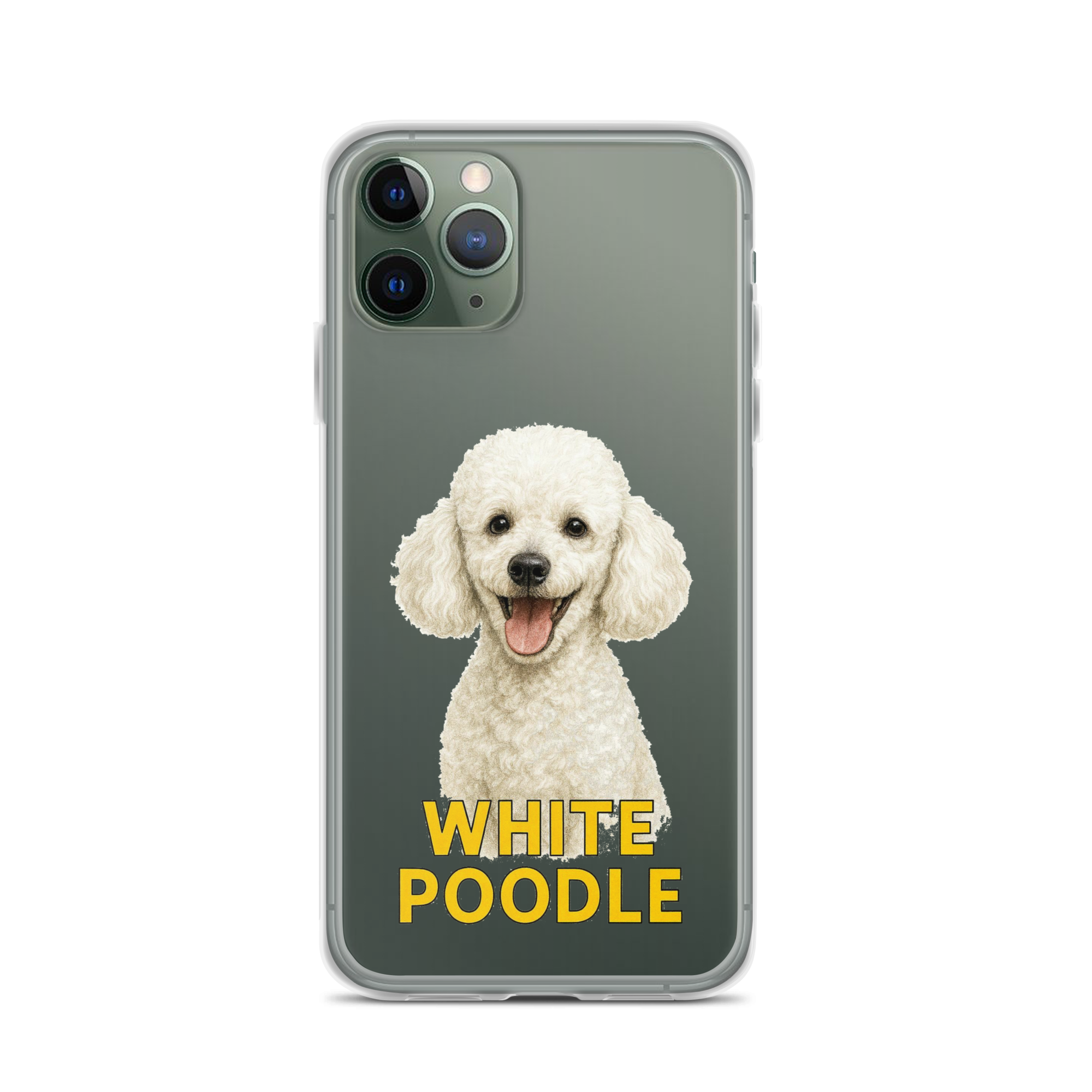 White Poodle Clear Case for iPhone
