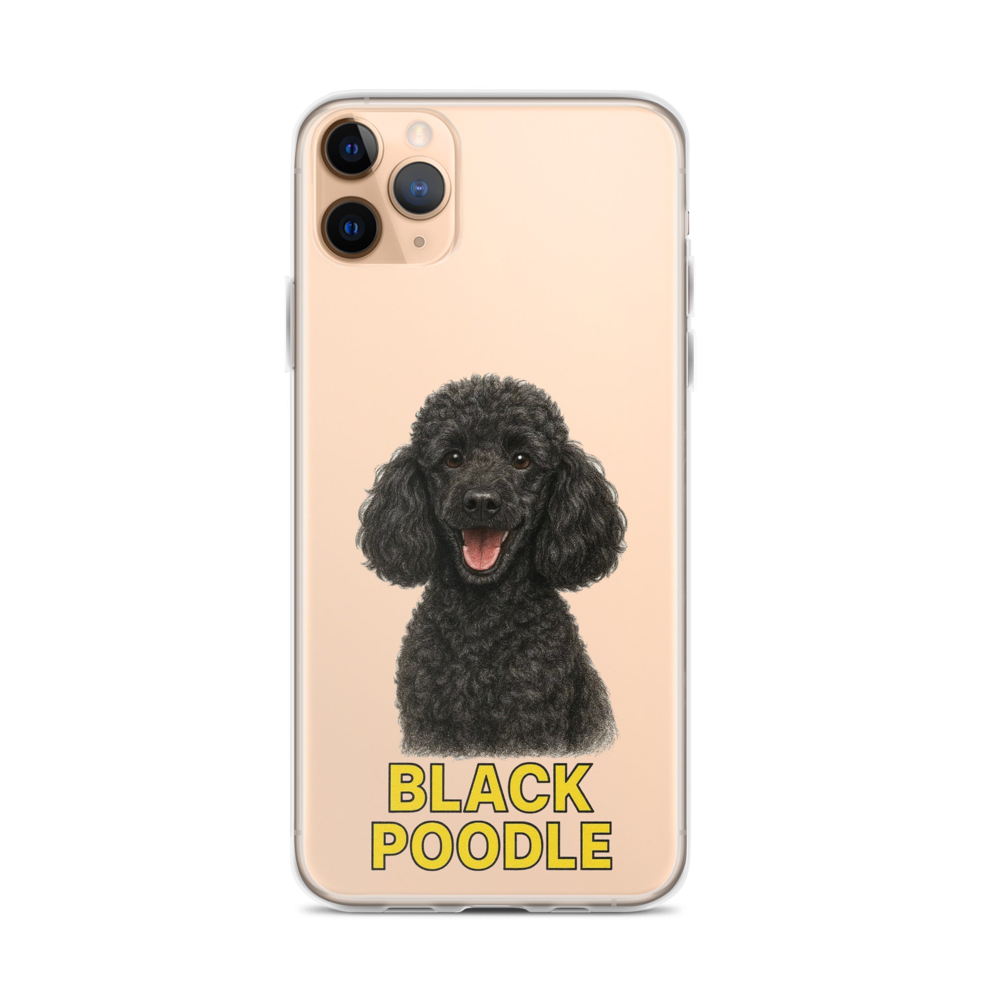 Black Poodle Clear Case for iPhone