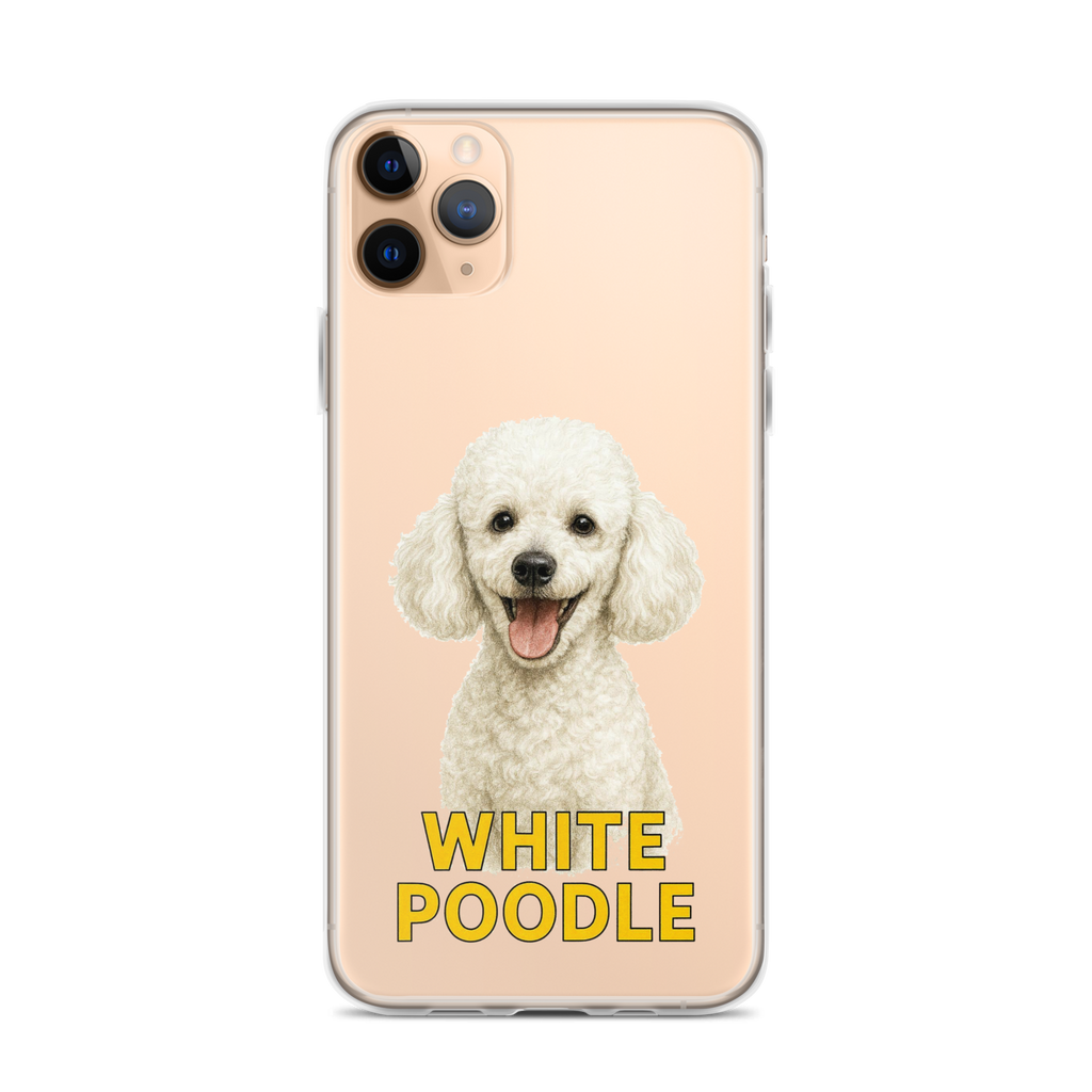 White Poodle Clear Case for iPhone