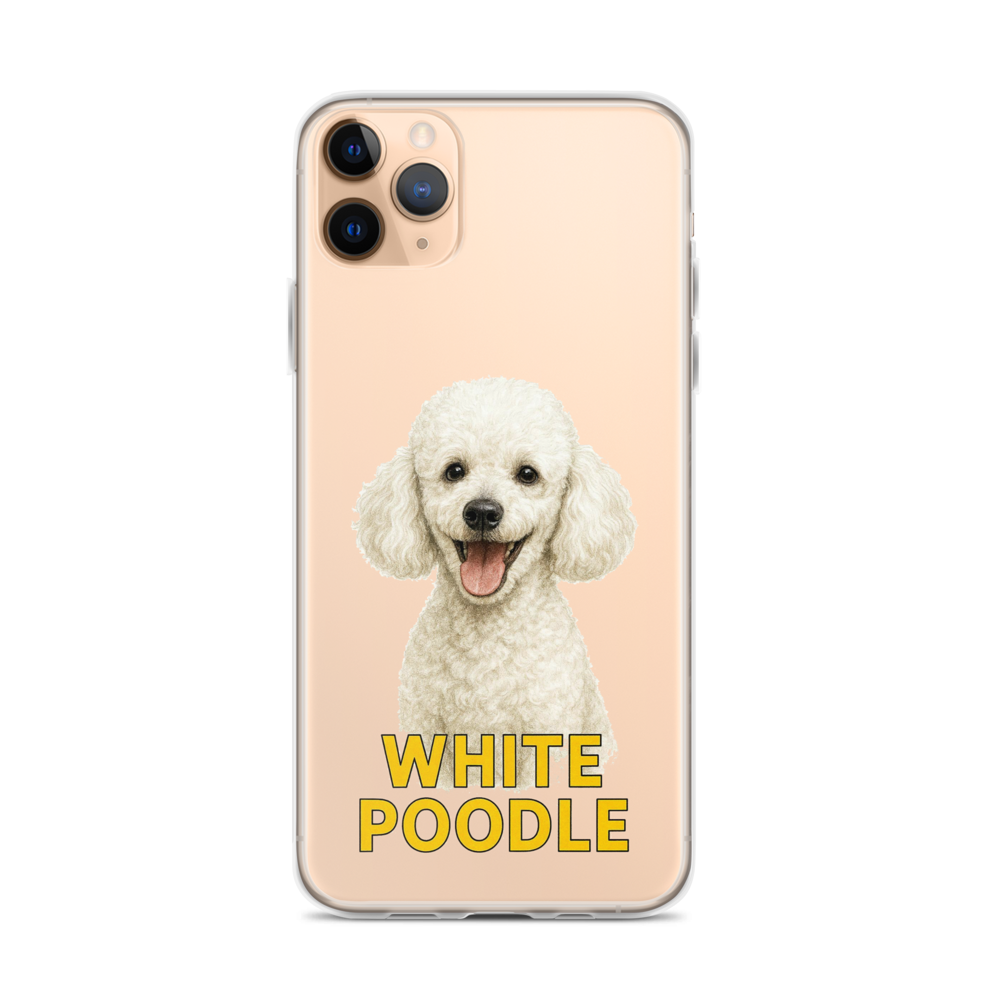 White Poodle Clear Case for iPhone