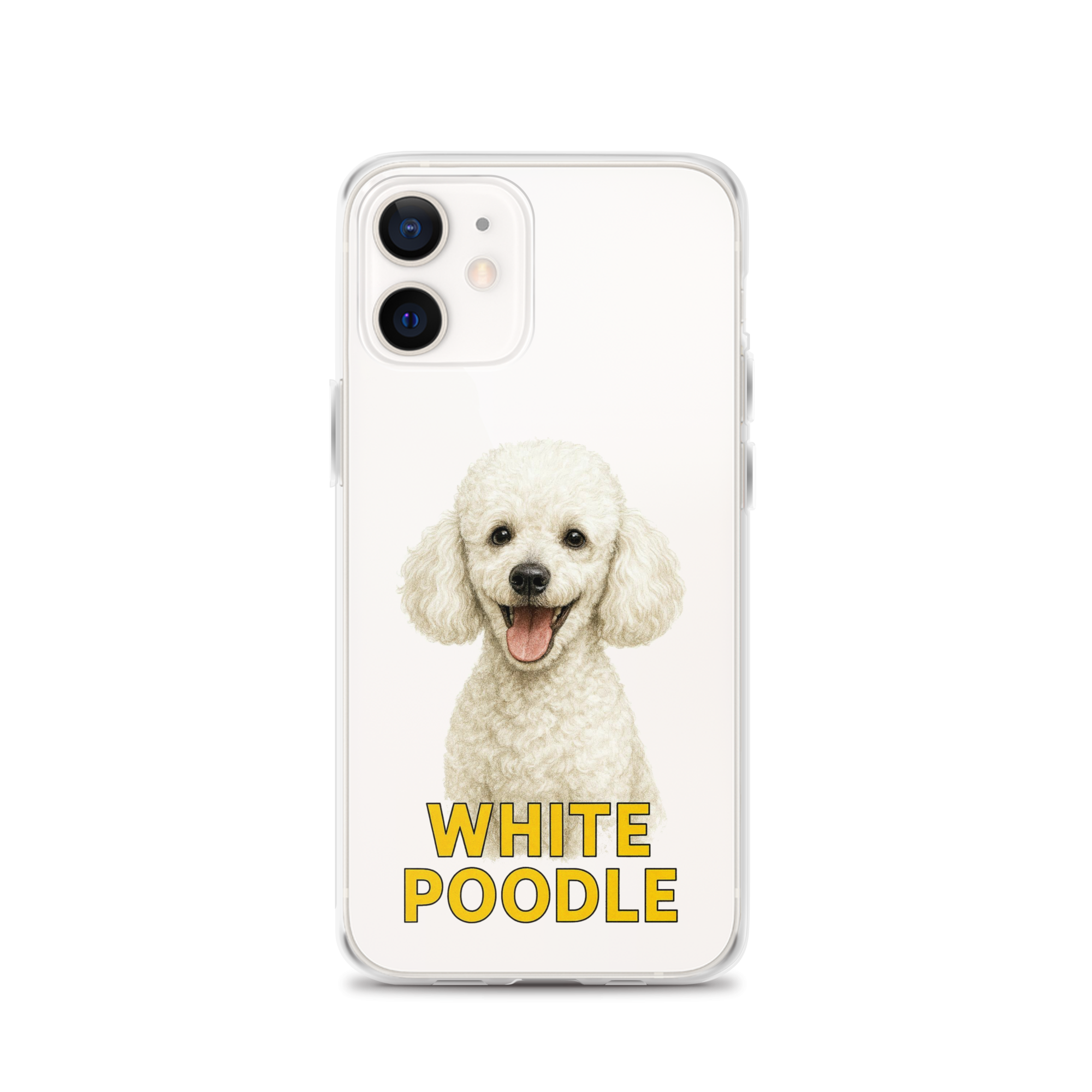 White Poodle Clear Case for iPhone
