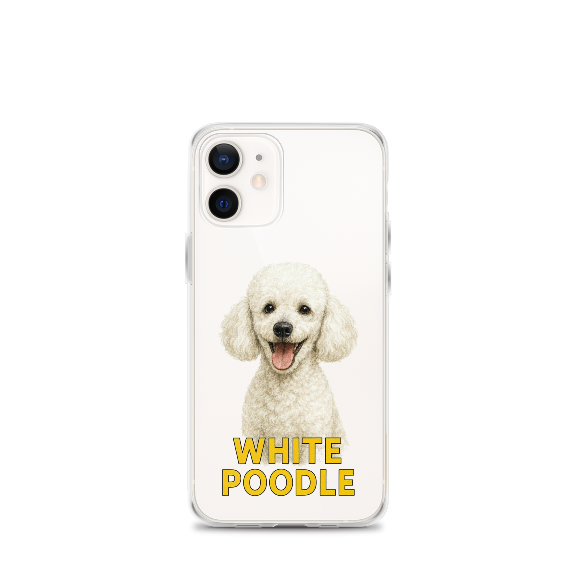 White Poodle Clear Case for iPhone