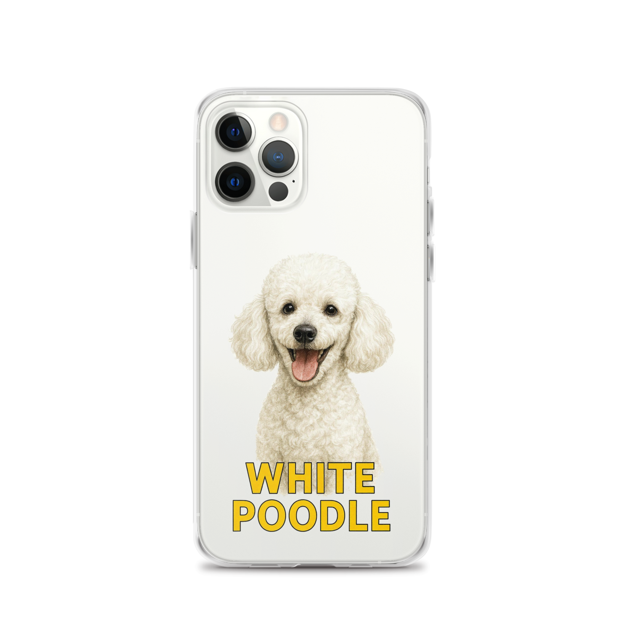 White Poodle Clear Case for iPhone