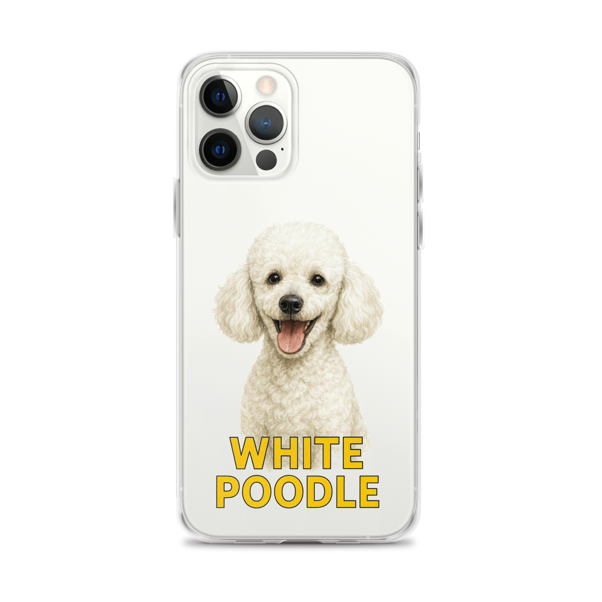 White Poodle Clear Case for iPhone