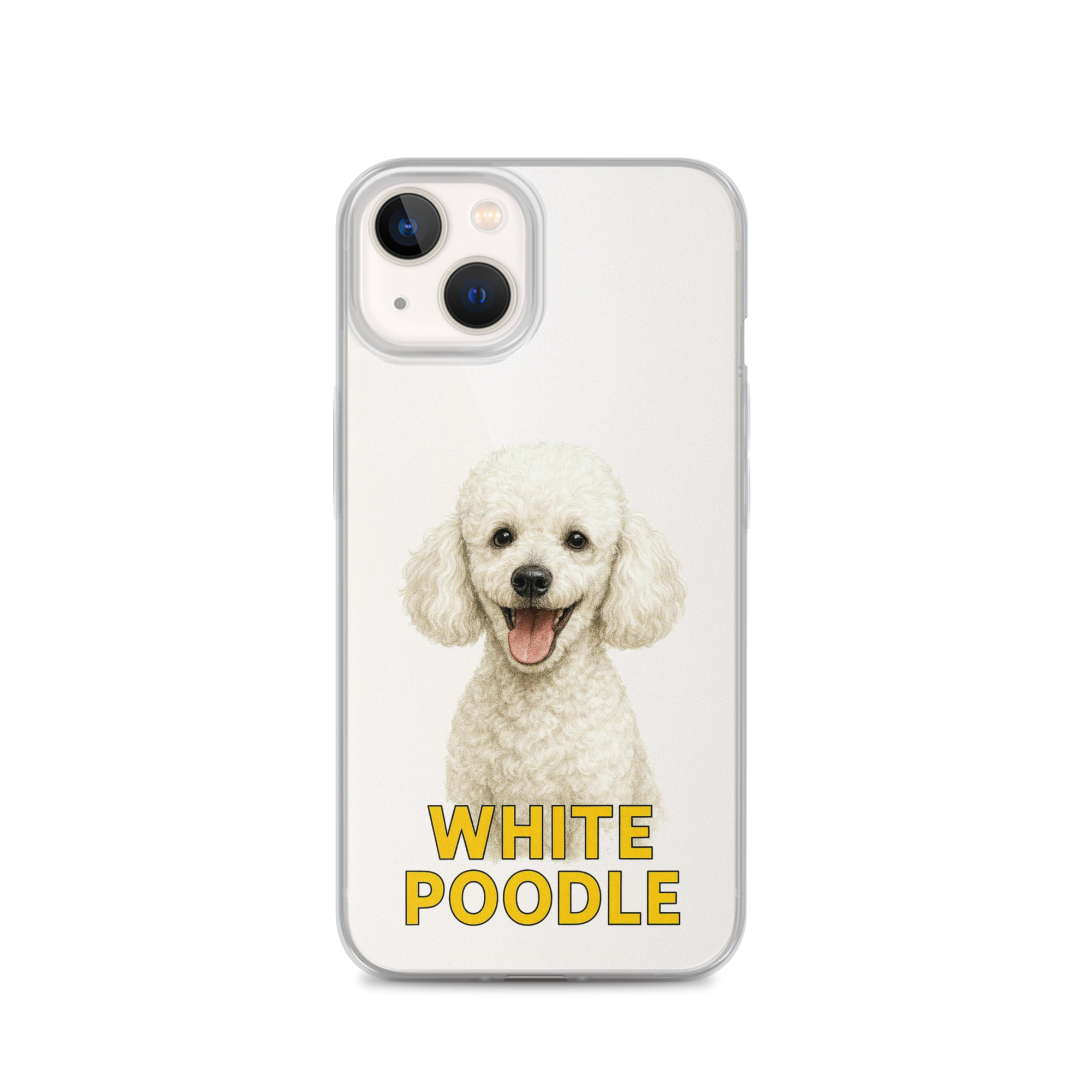 White Poodle Clear Case for iPhone