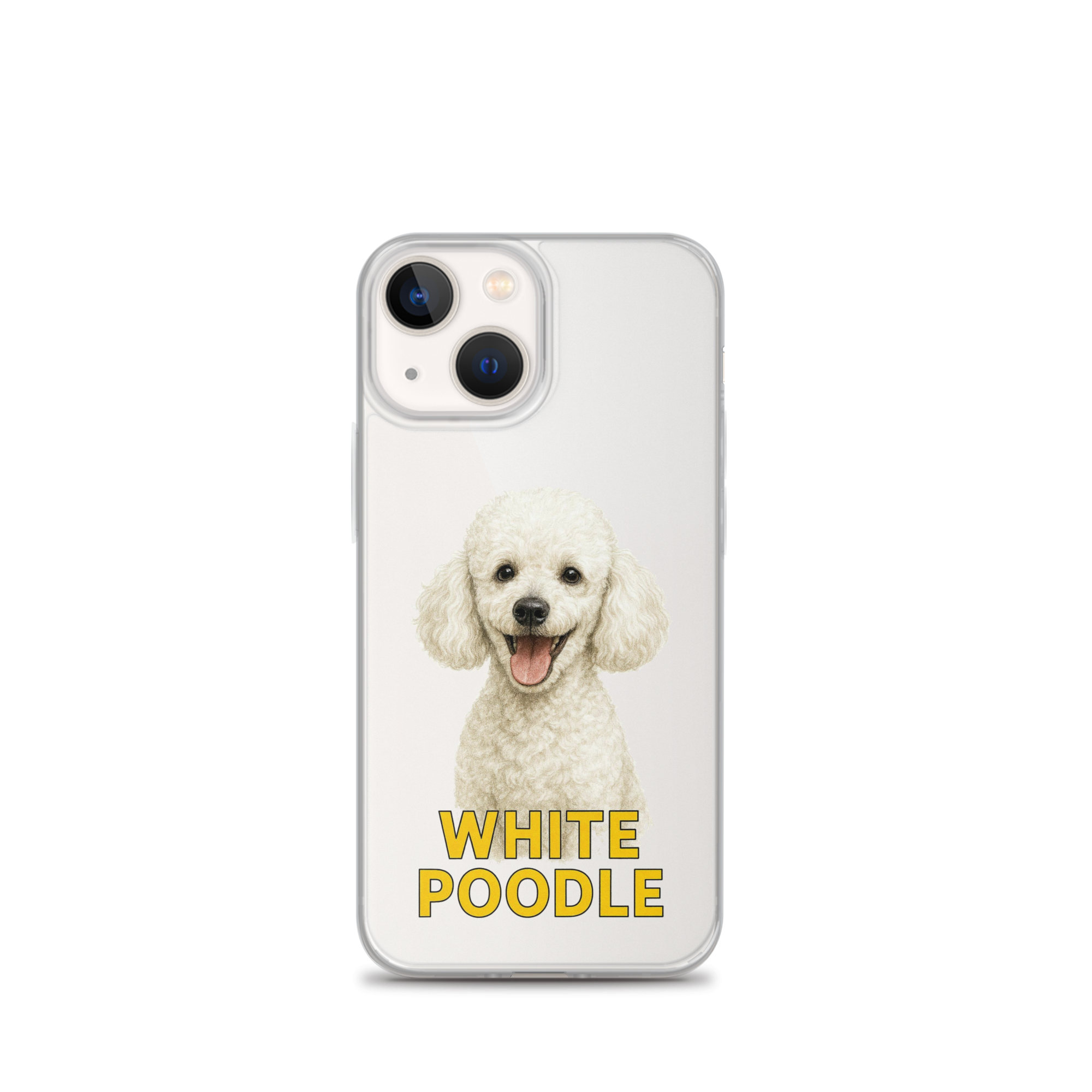 White Poodle Clear Case for iPhone