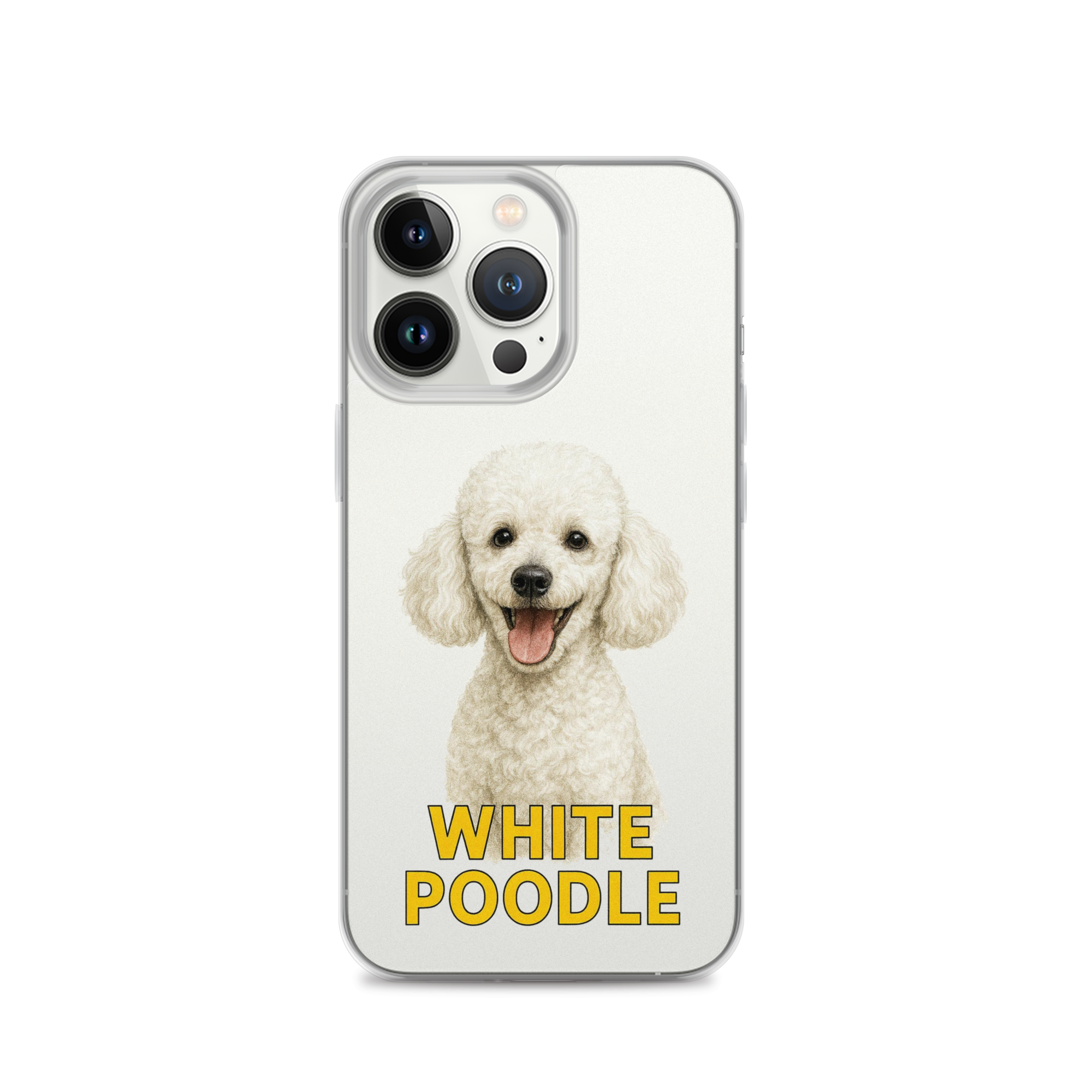 White Poodle Clear Case for iPhone