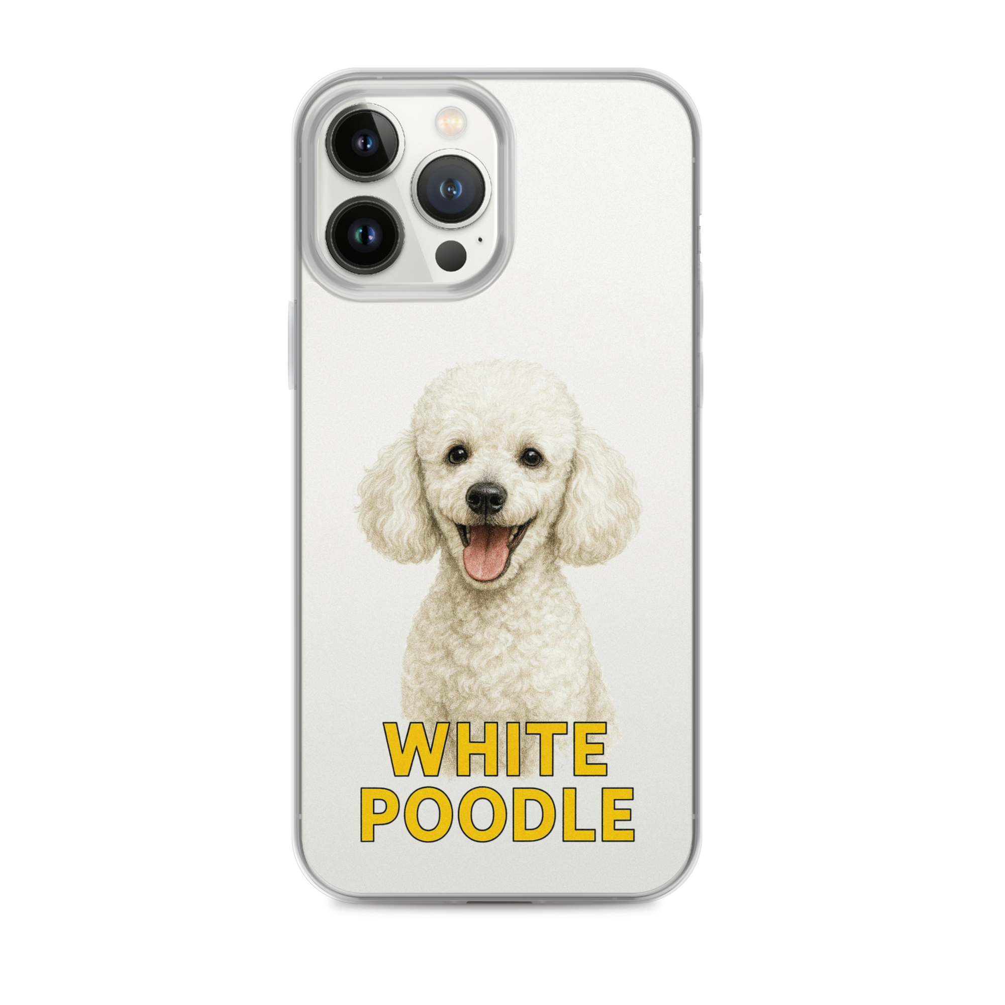 White Poodle Clear Case for iPhone