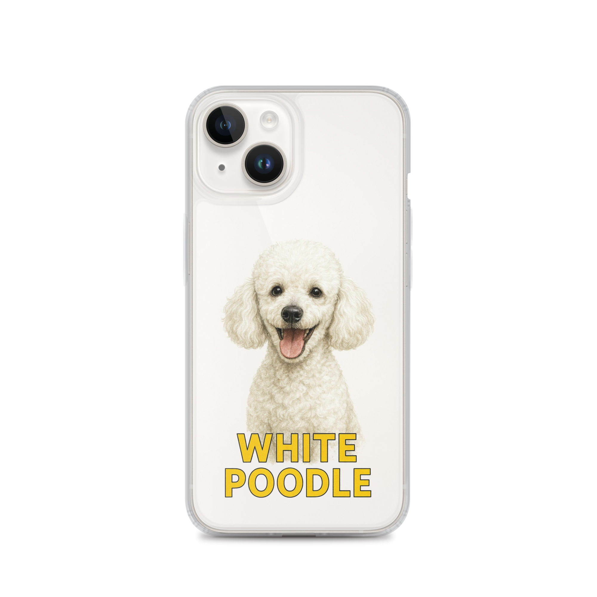 White Poodle Clear Case for iPhone
