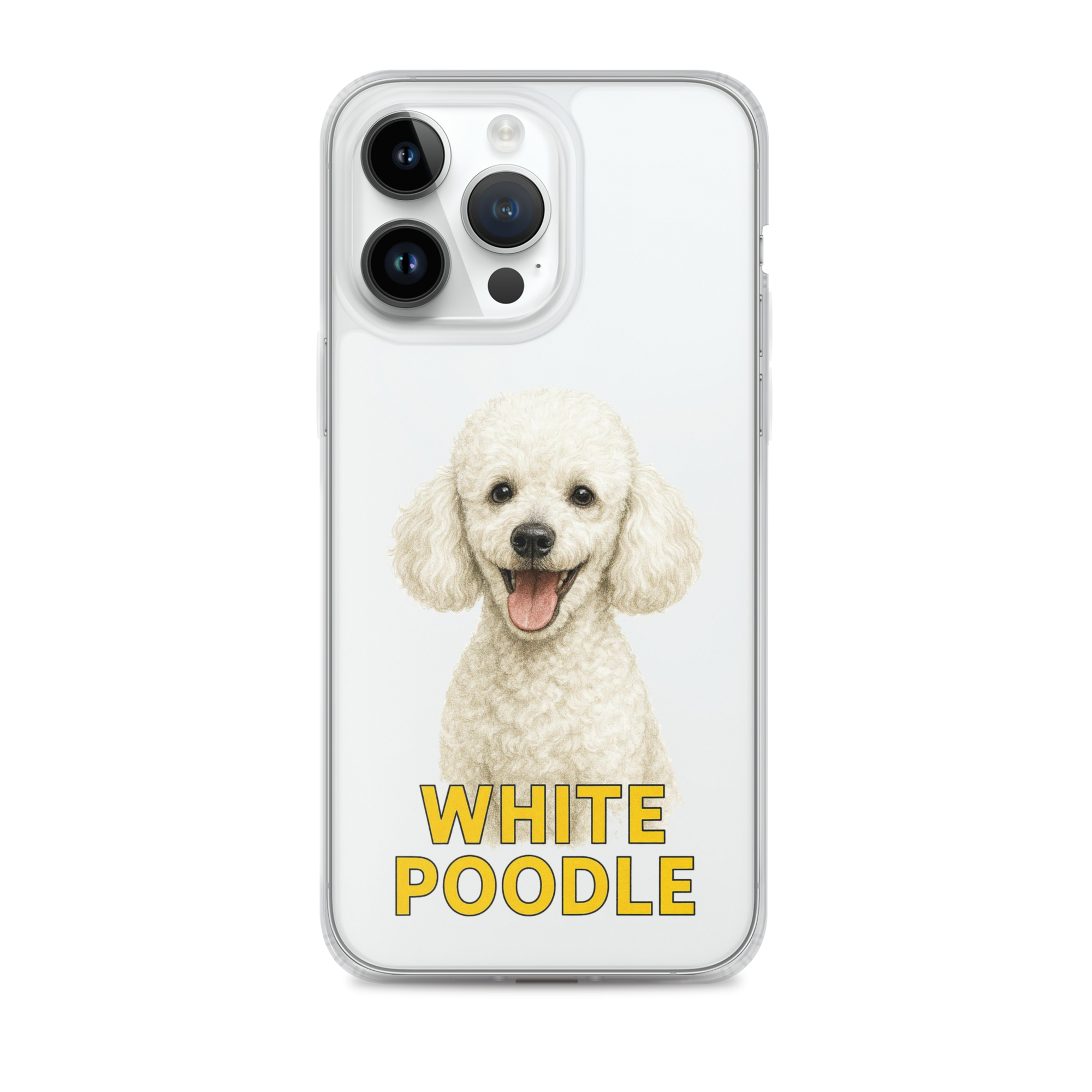 White Poodle Clear Case for iPhone