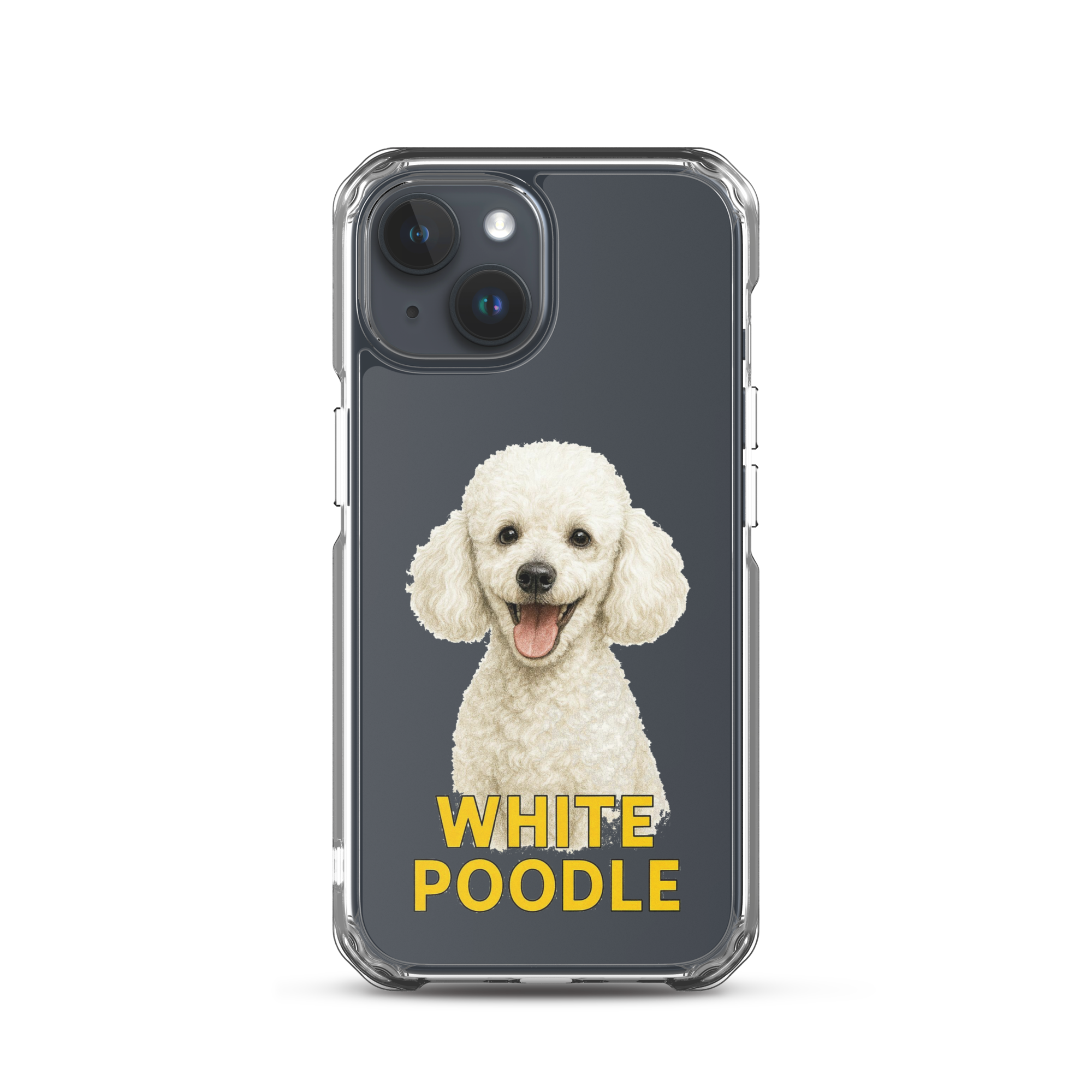 White Poodle Clear Case for iPhone