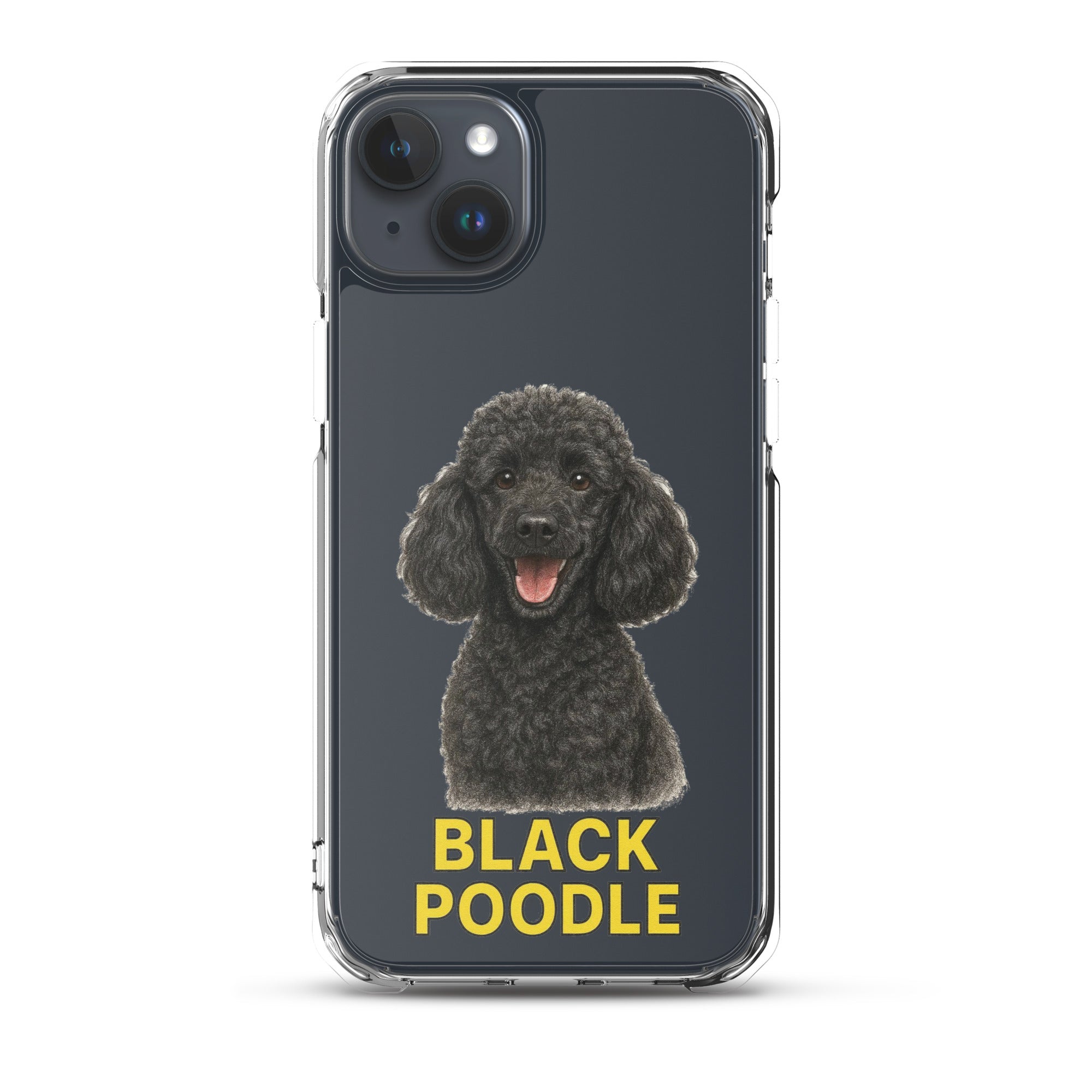 Black Poodle Clear Case for iPhone