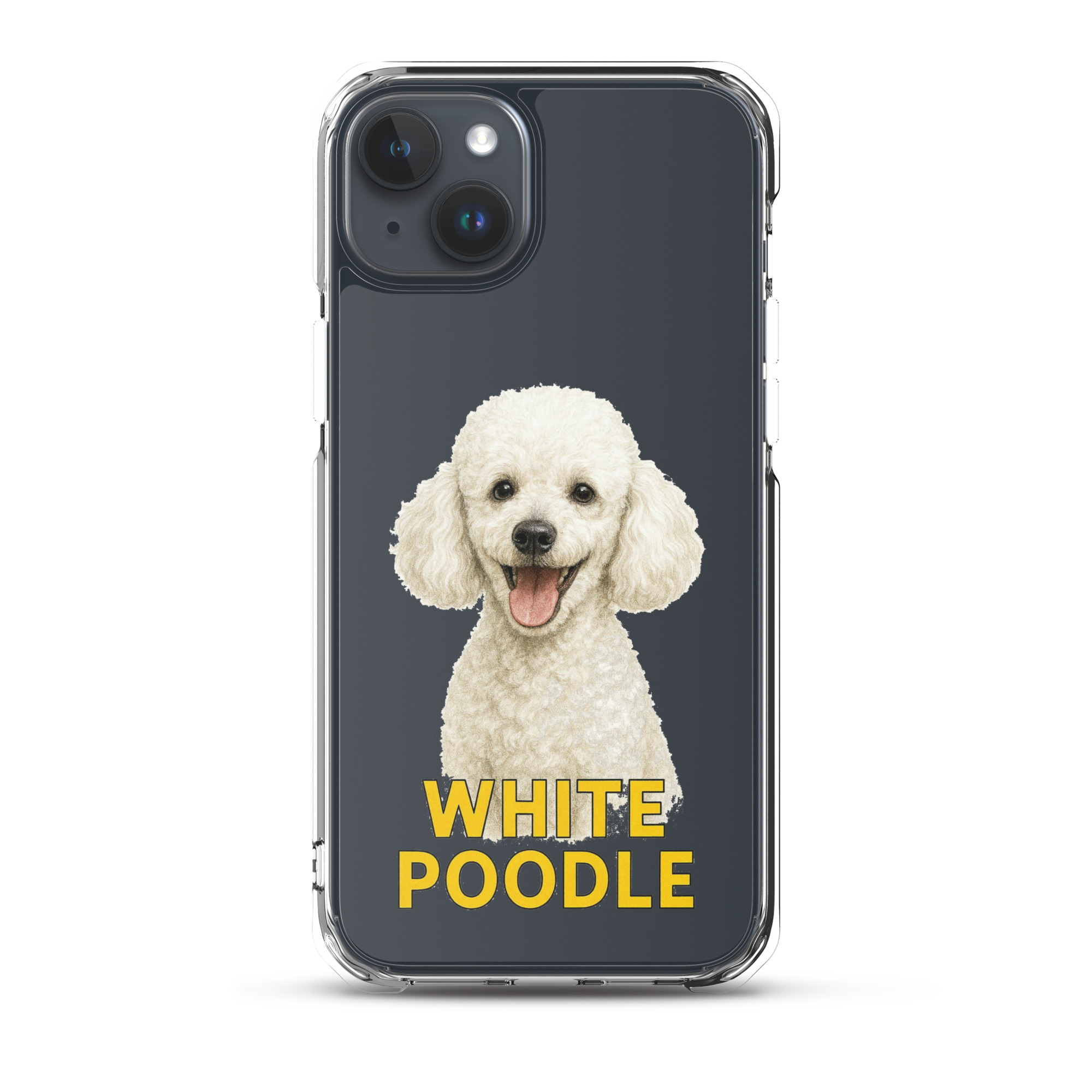 White Poodle Clear Case for iPhone