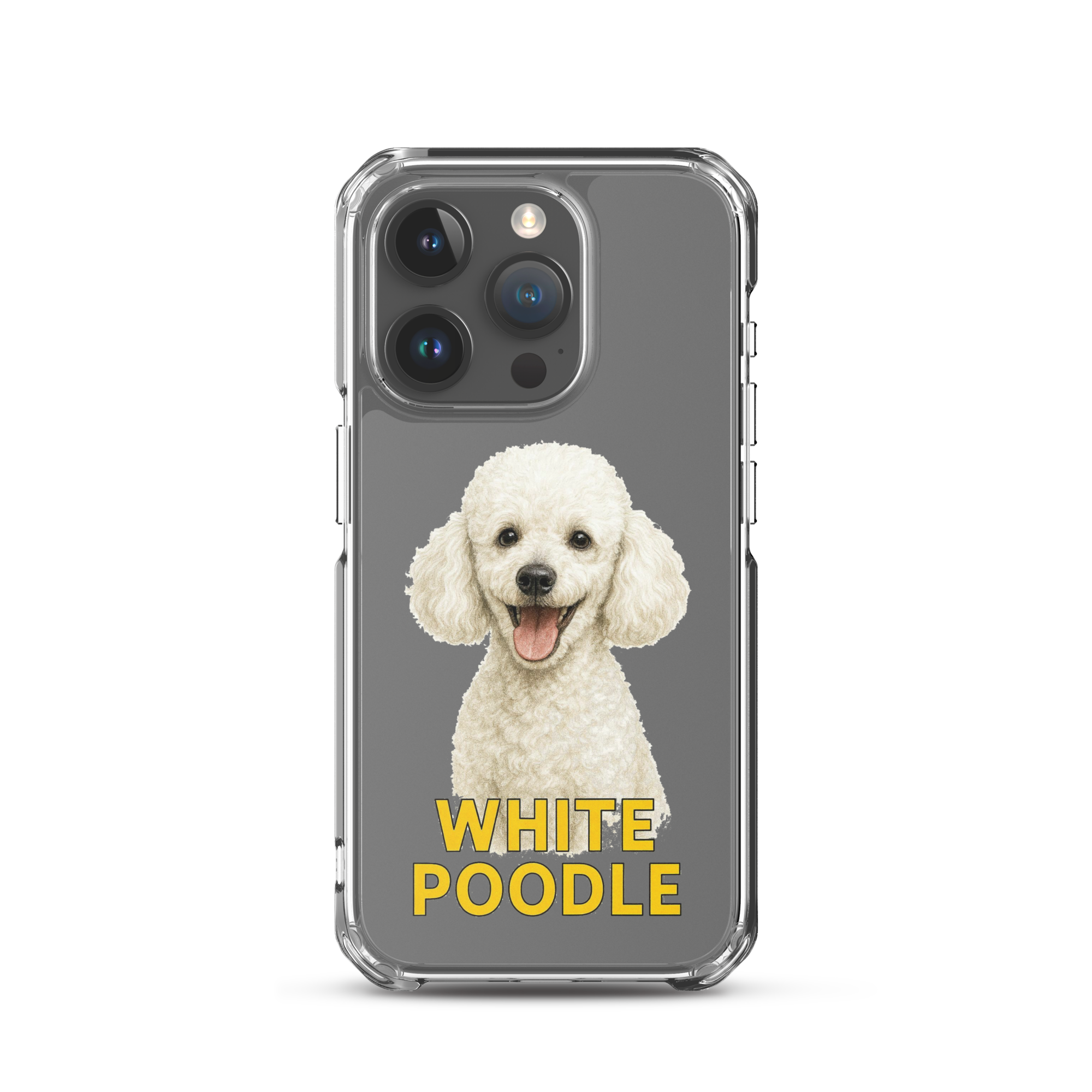 White Poodle Clear Case for iPhone