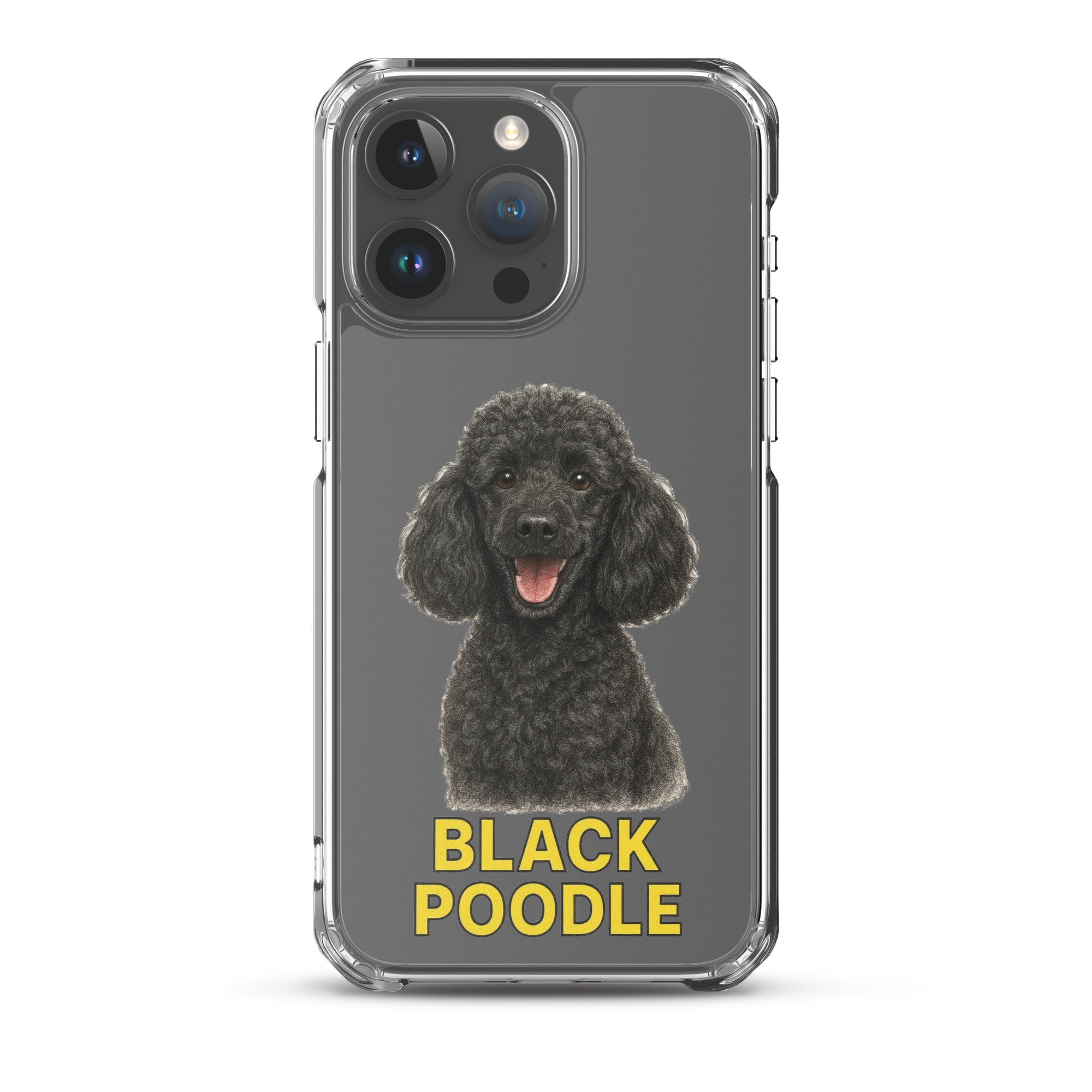 Black Poodle Clear Case for iPhone
